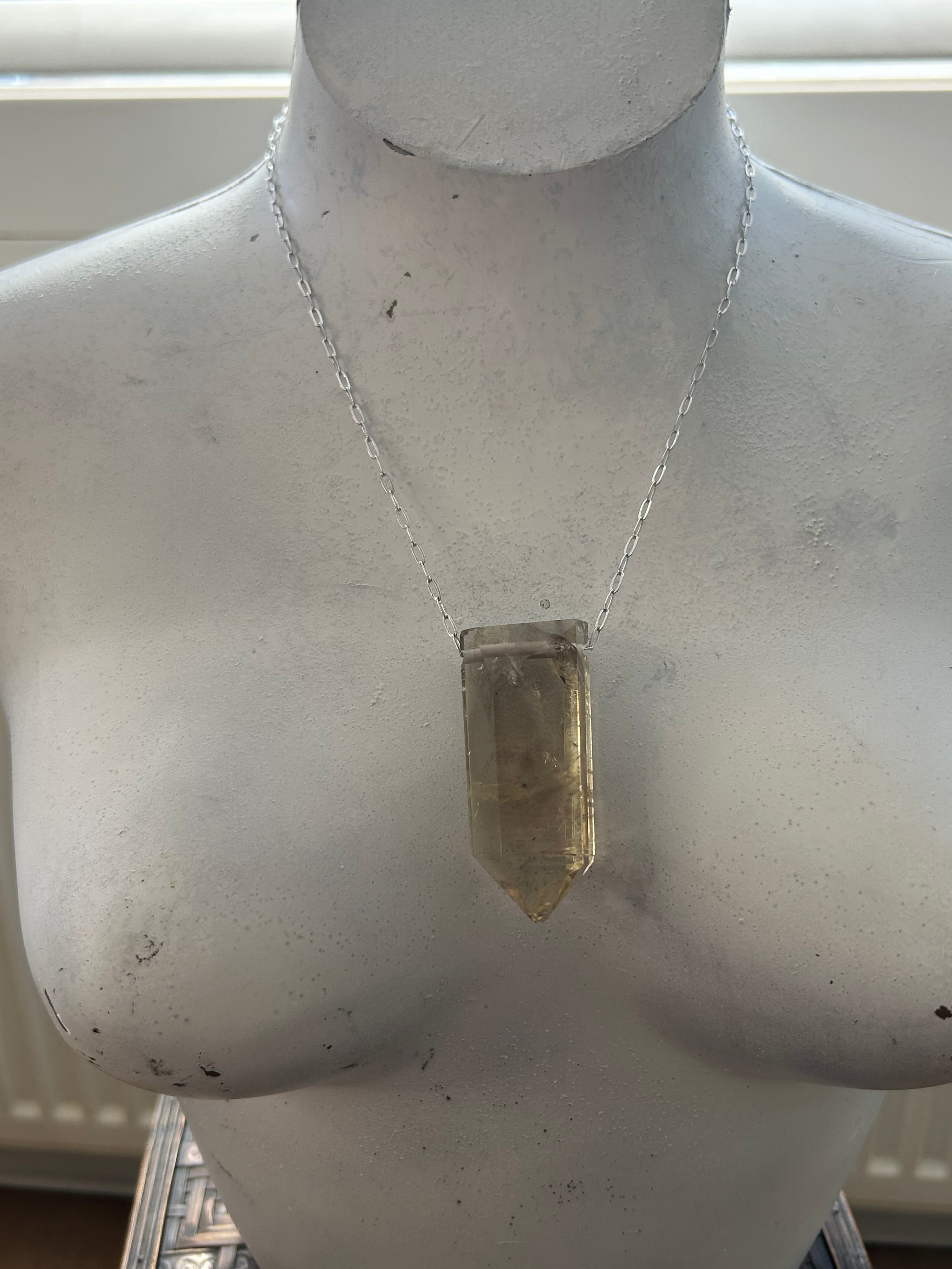 Smokey Citrine on Rhodium