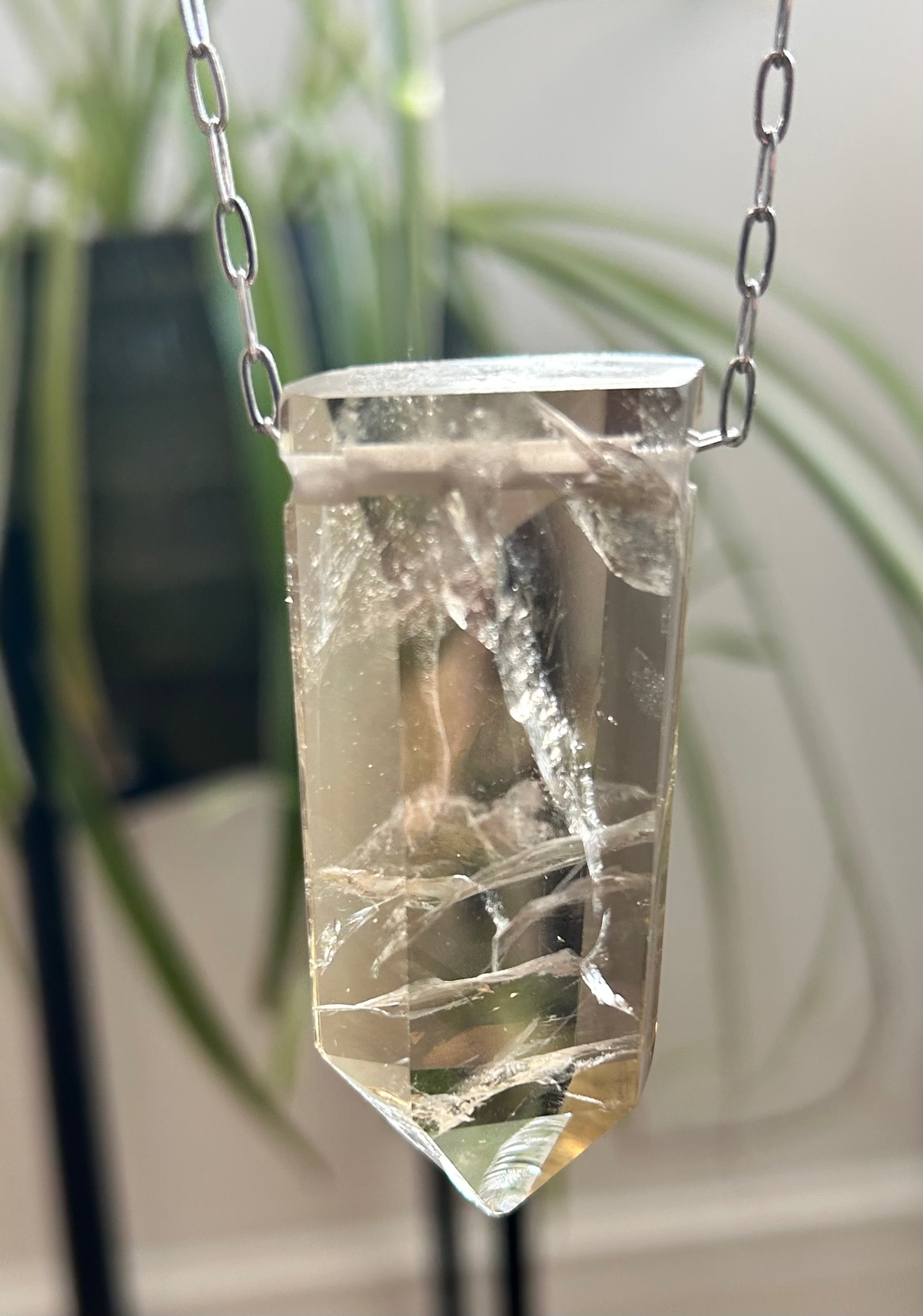 Smokey Citrine on Rhodium