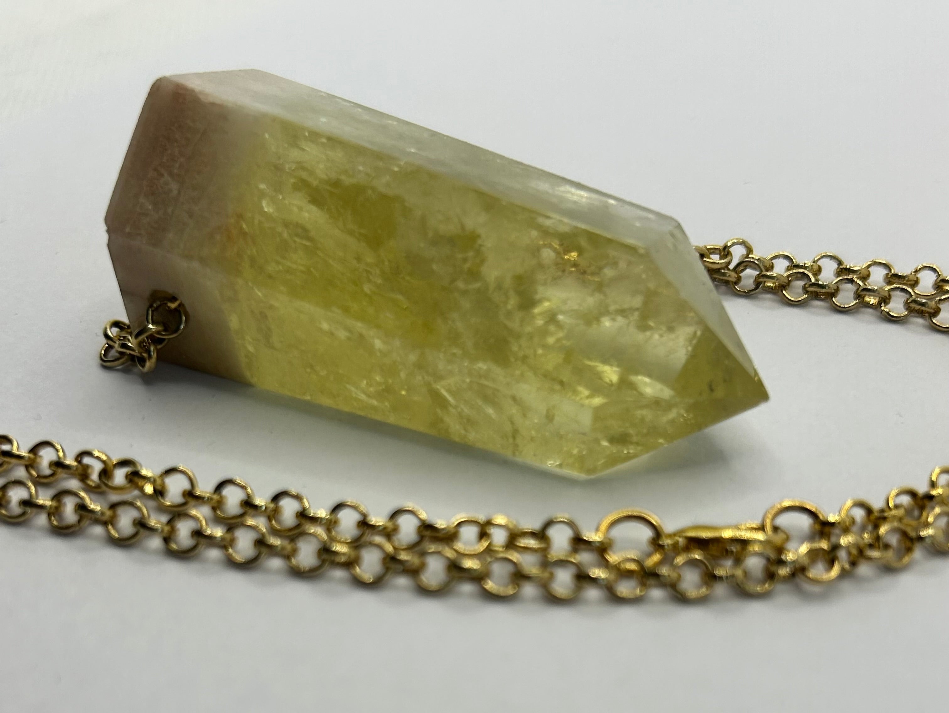 Milky Citrine on Gold Plate