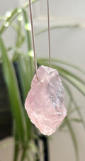 Raw Rose Quartz on Sterling Silver