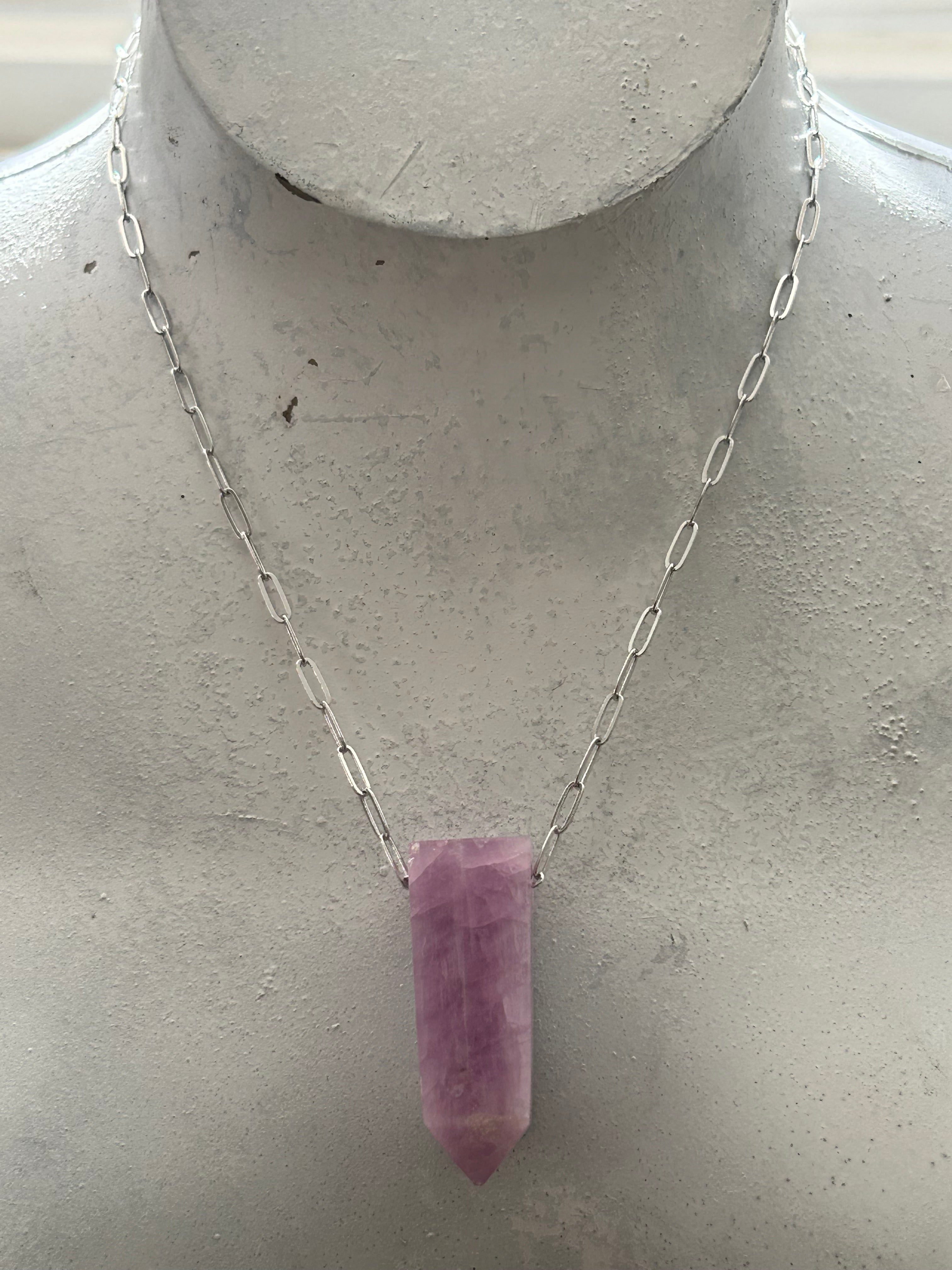 Kunzite on Silver Plate
