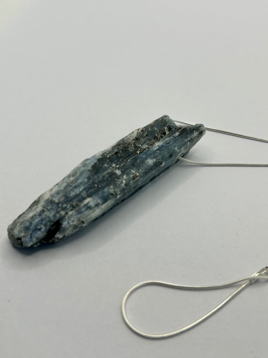 Raw Blue Kyanite on Sterling Silver