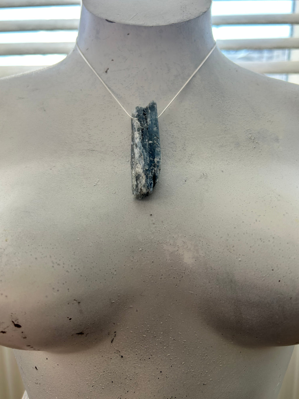 Raw Blue Kyanite on Sterling Silver