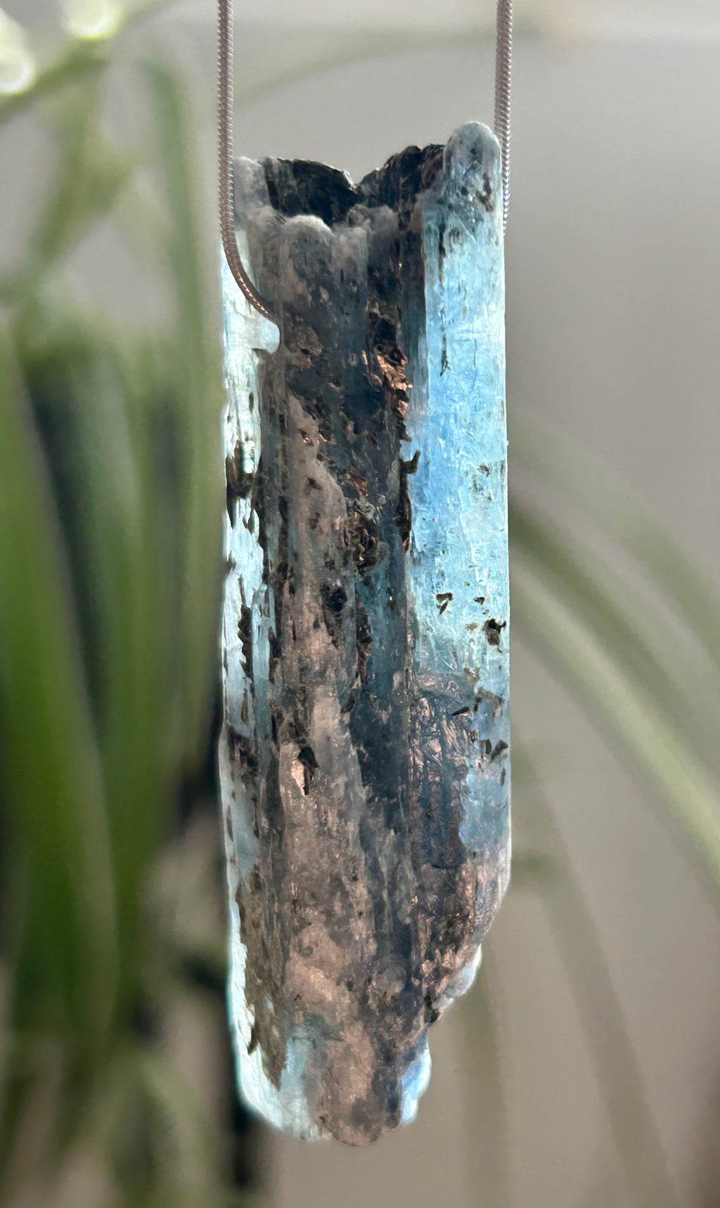 Raw Blue Kyanite on Sterling Silver