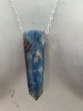 Polished Blue Kyanite on Rhodium