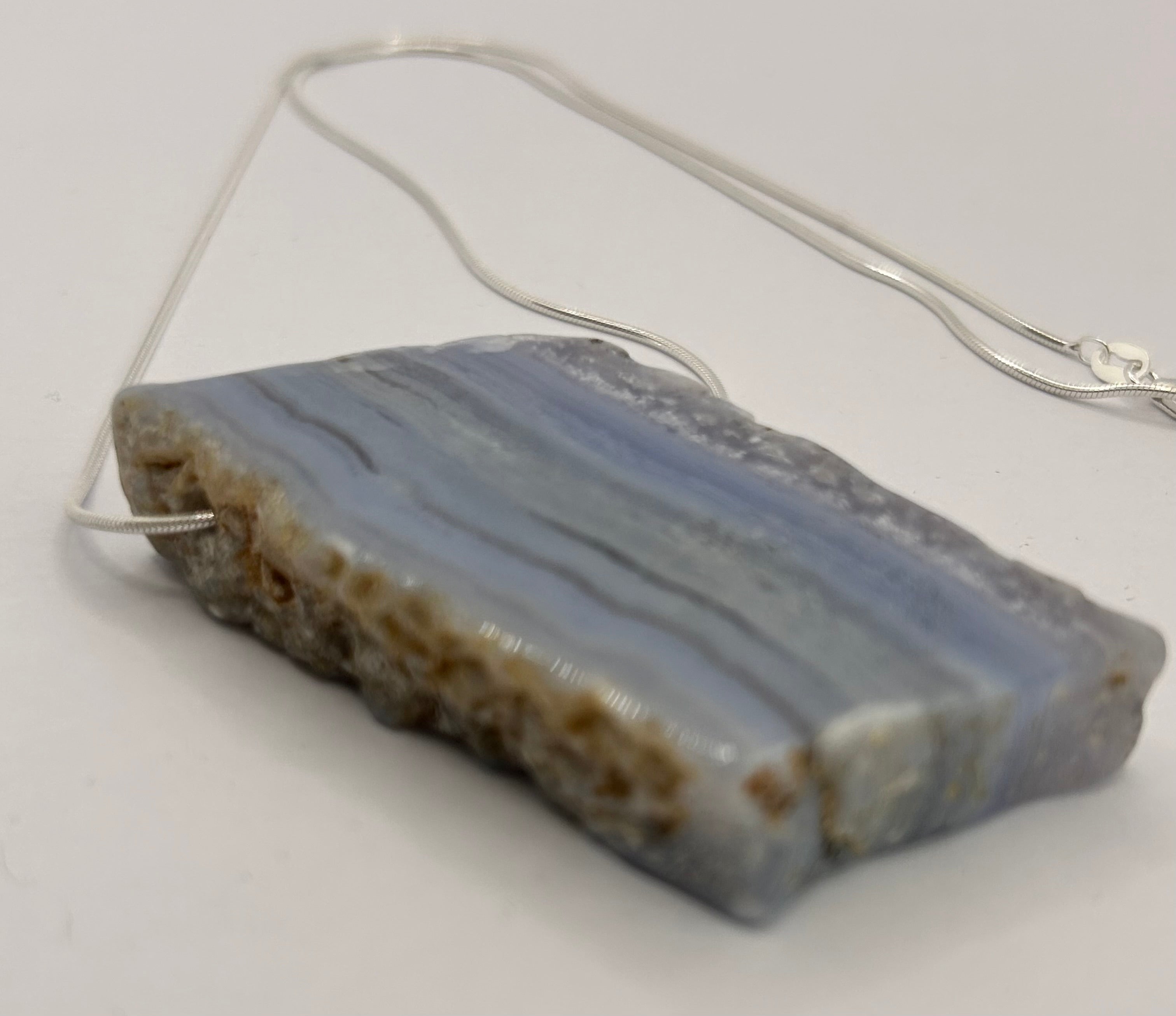 Blue Lace Agate on Sterling Silver