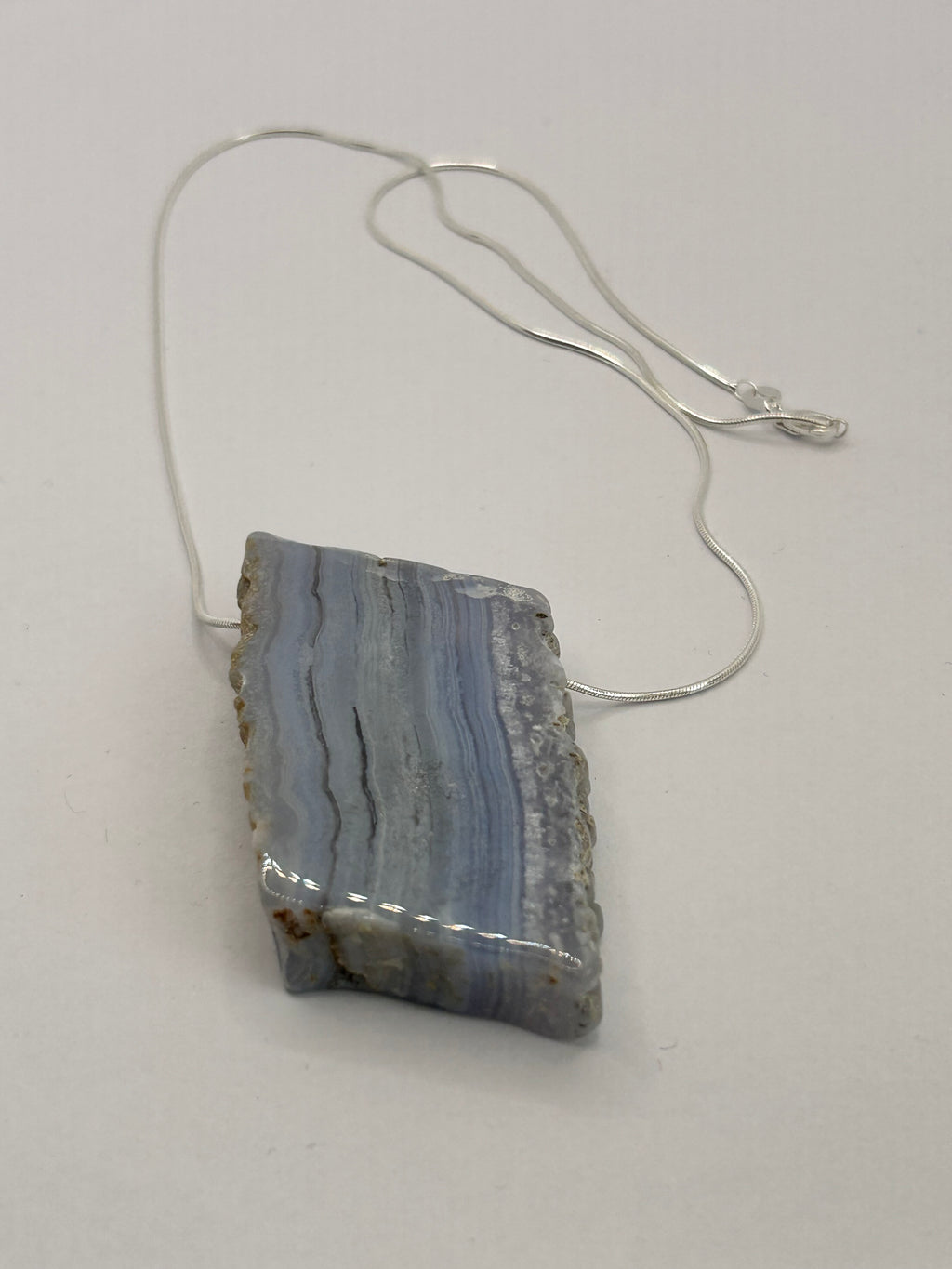 Blue Lace Agate on Sterling Silver