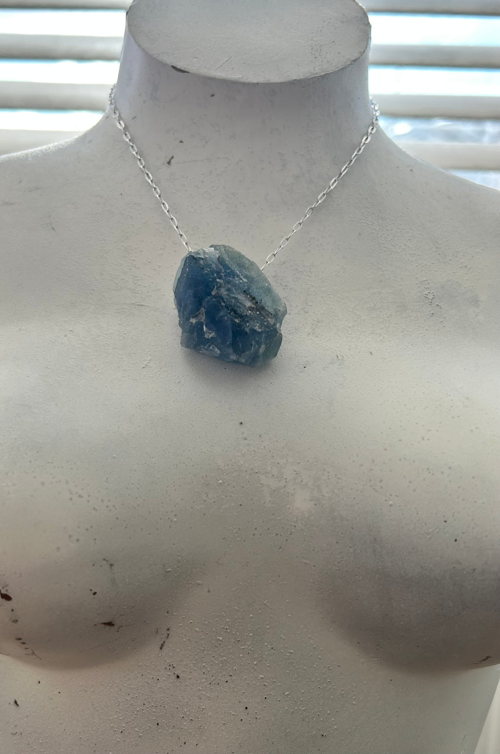 Ocean Fluorite on Rhodium