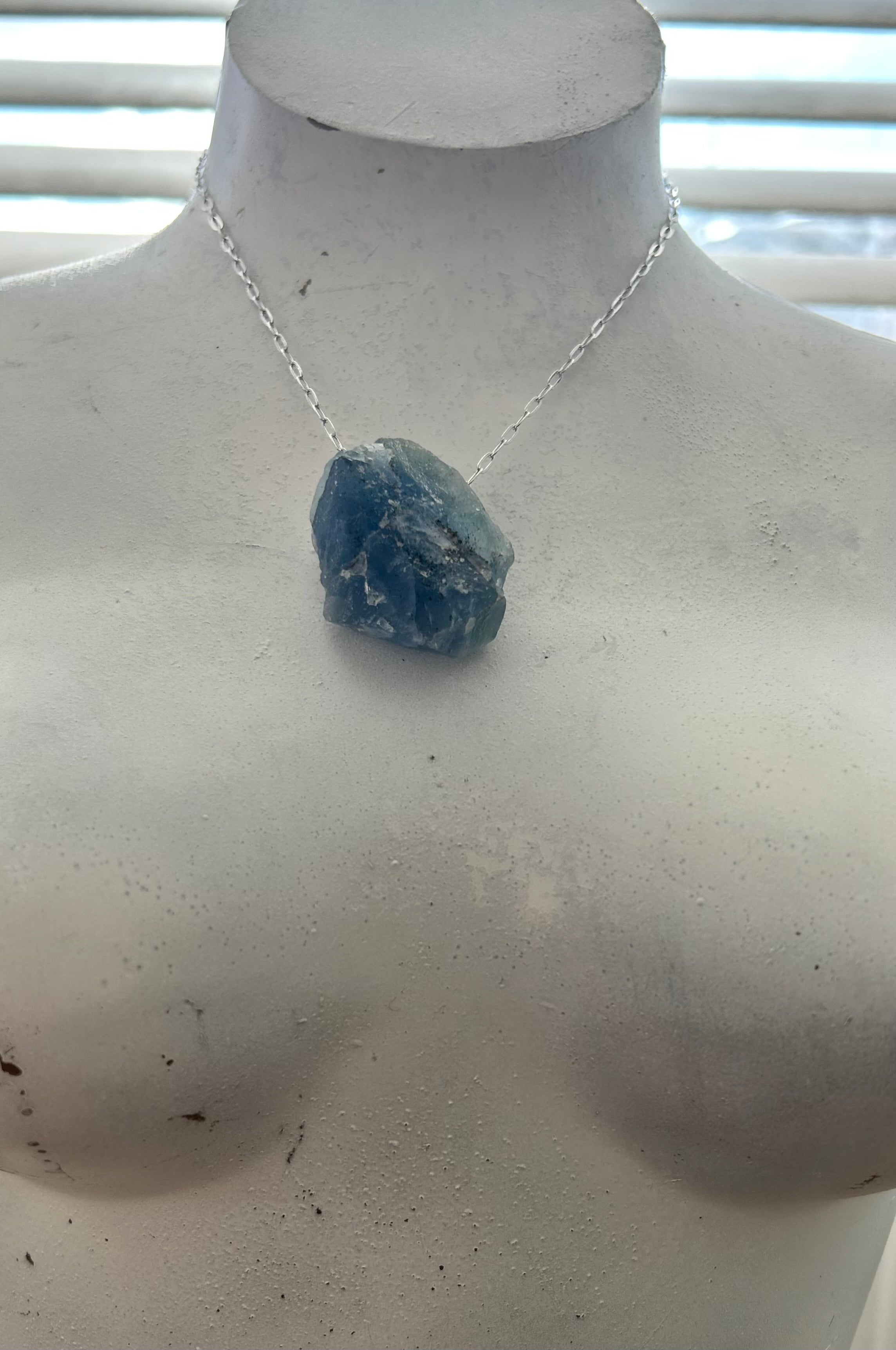 Ocean Fluorite on Rhodium