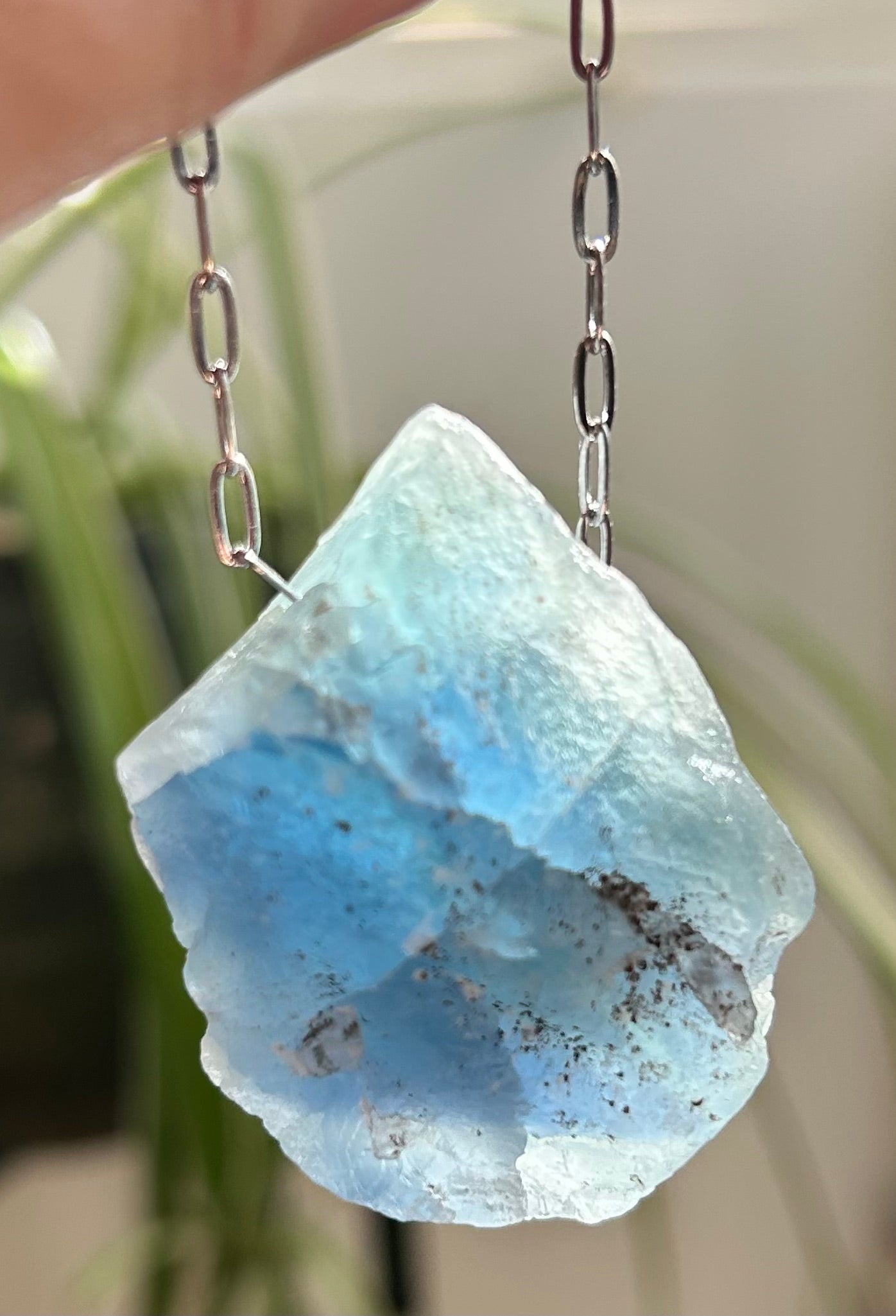 Ocean Fluorite on Rhodium