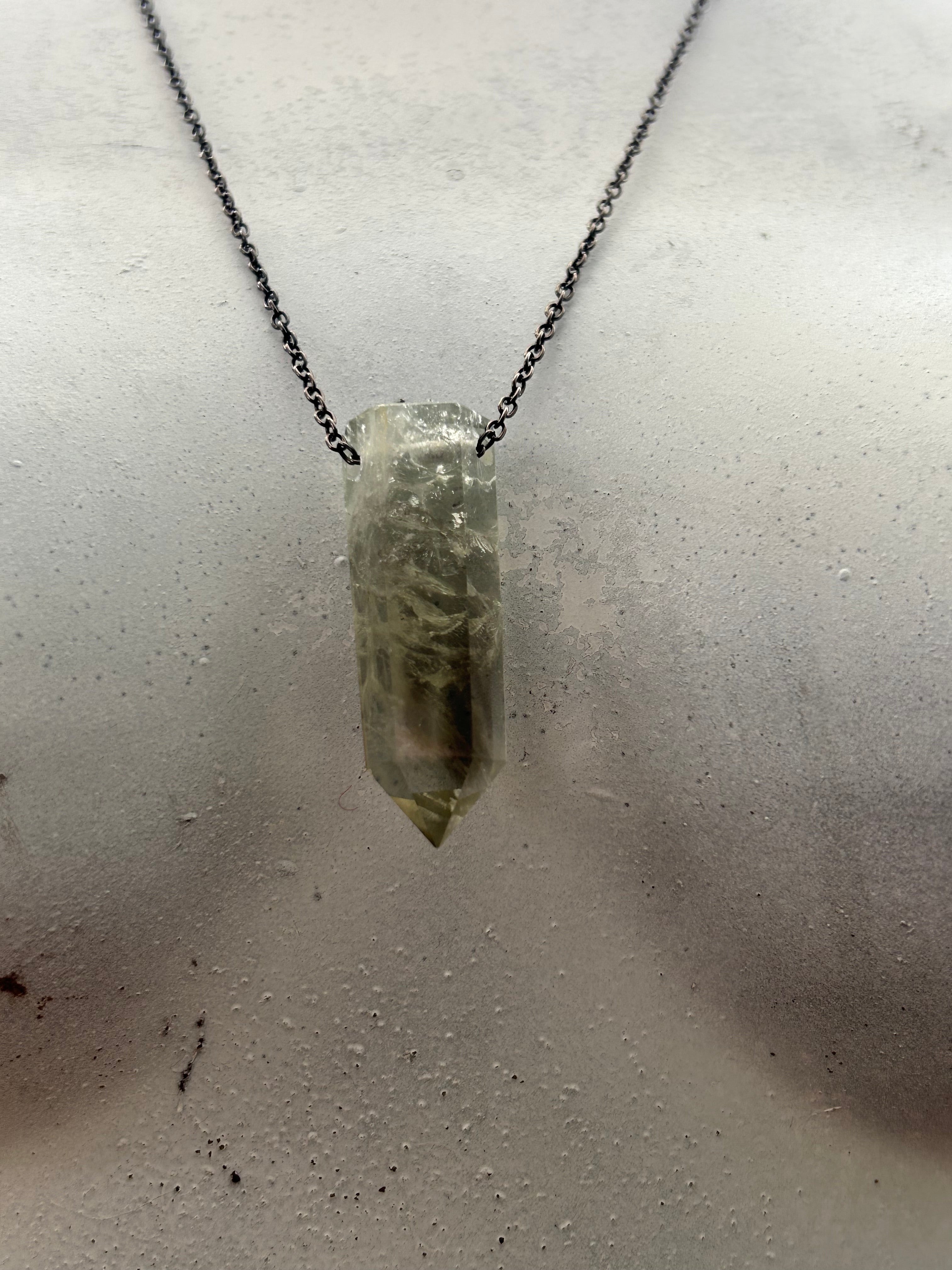 Green Amethyst on Iron