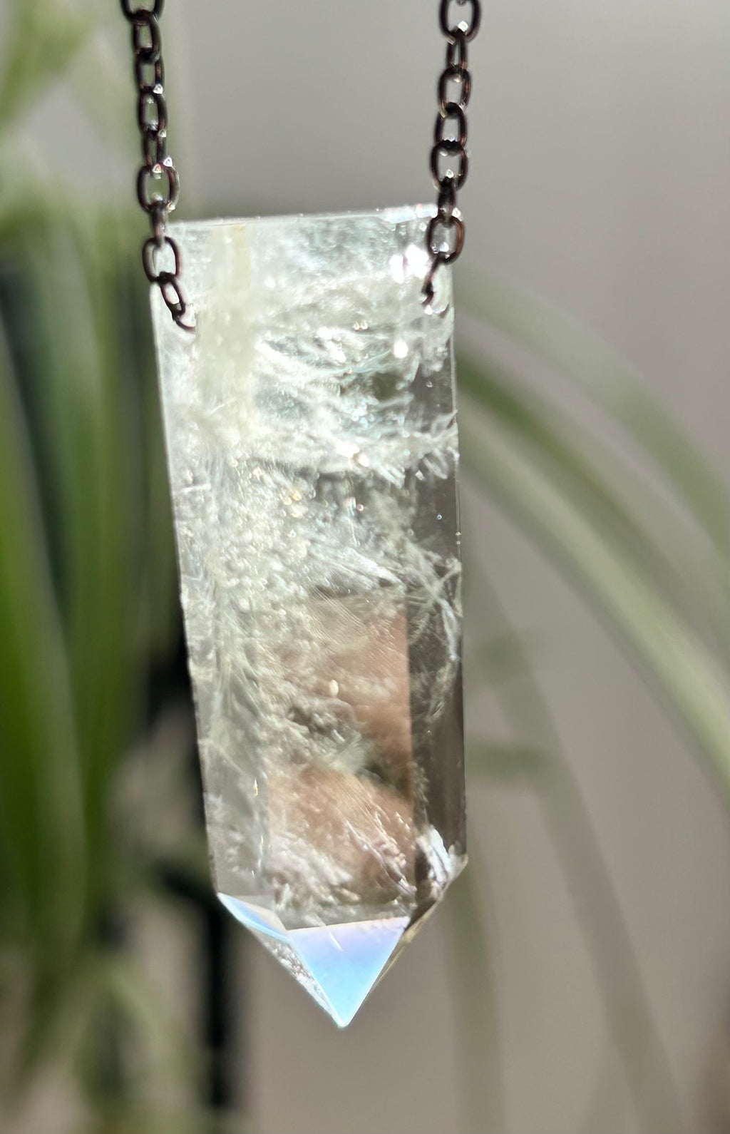 Green Amethyst on Iron