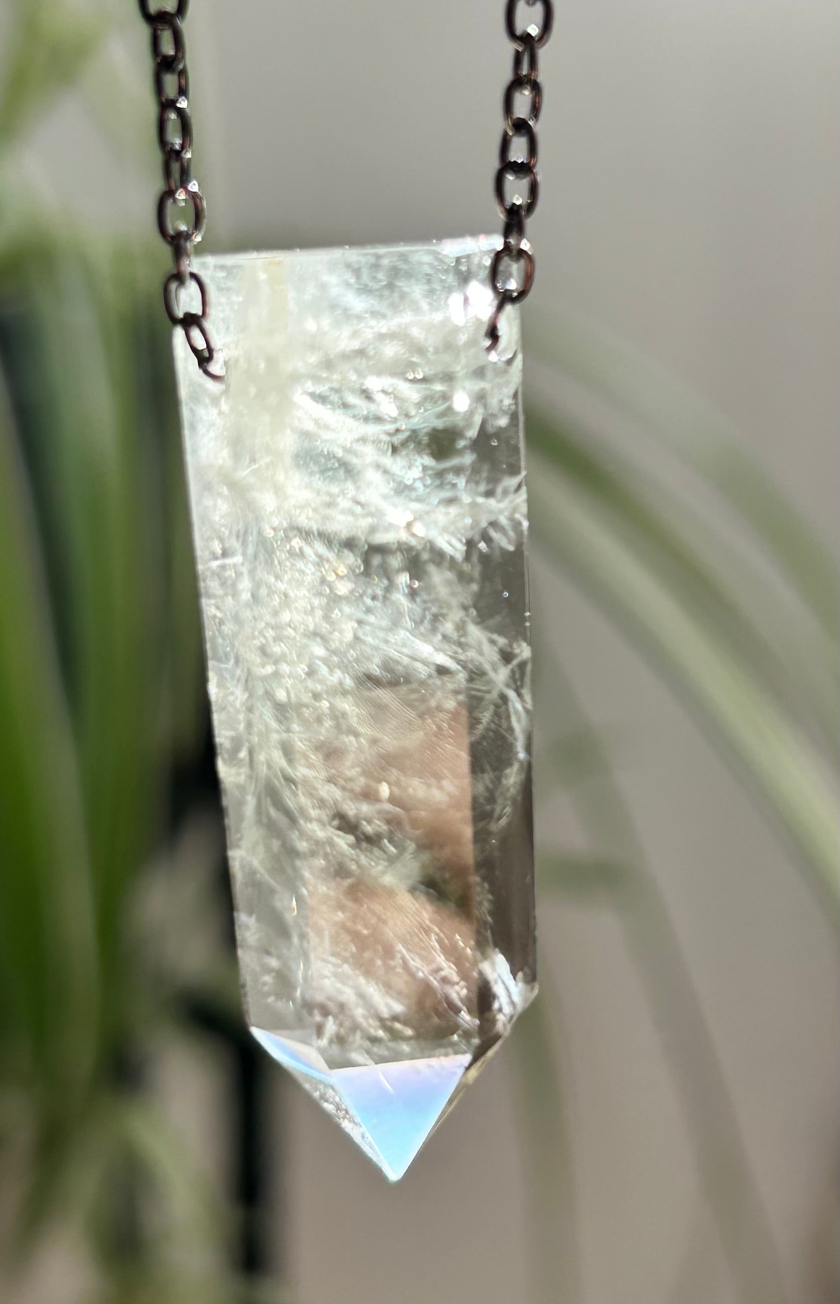 Green Amethyst on Iron