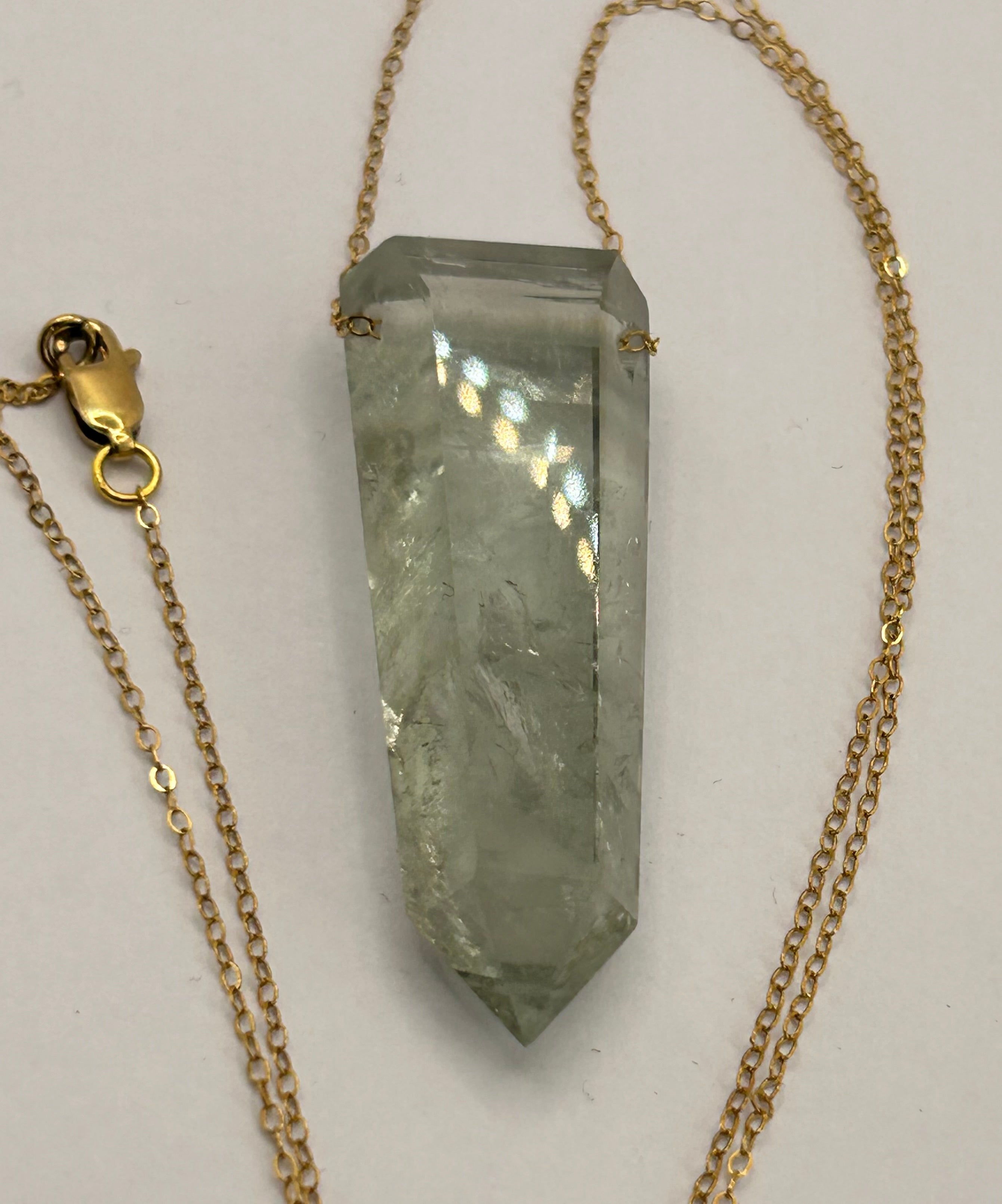 Green Amethyst on 14ct Gold Filled Chain