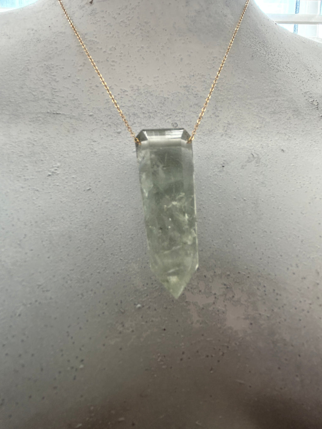 Green Amethyst on 14ct Gold Filled Chain