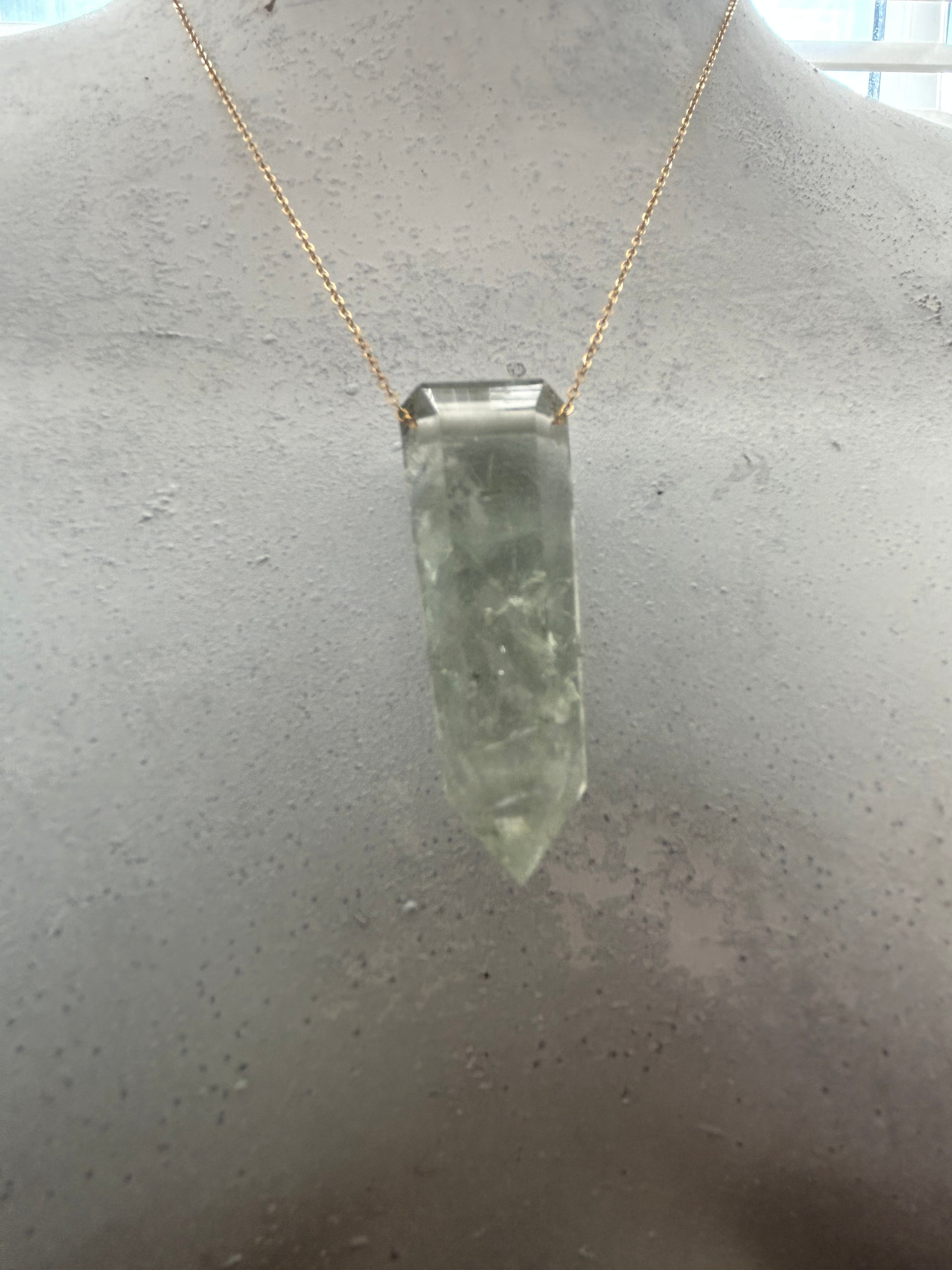 Green Amethyst on 14ct Gold Filled Chain