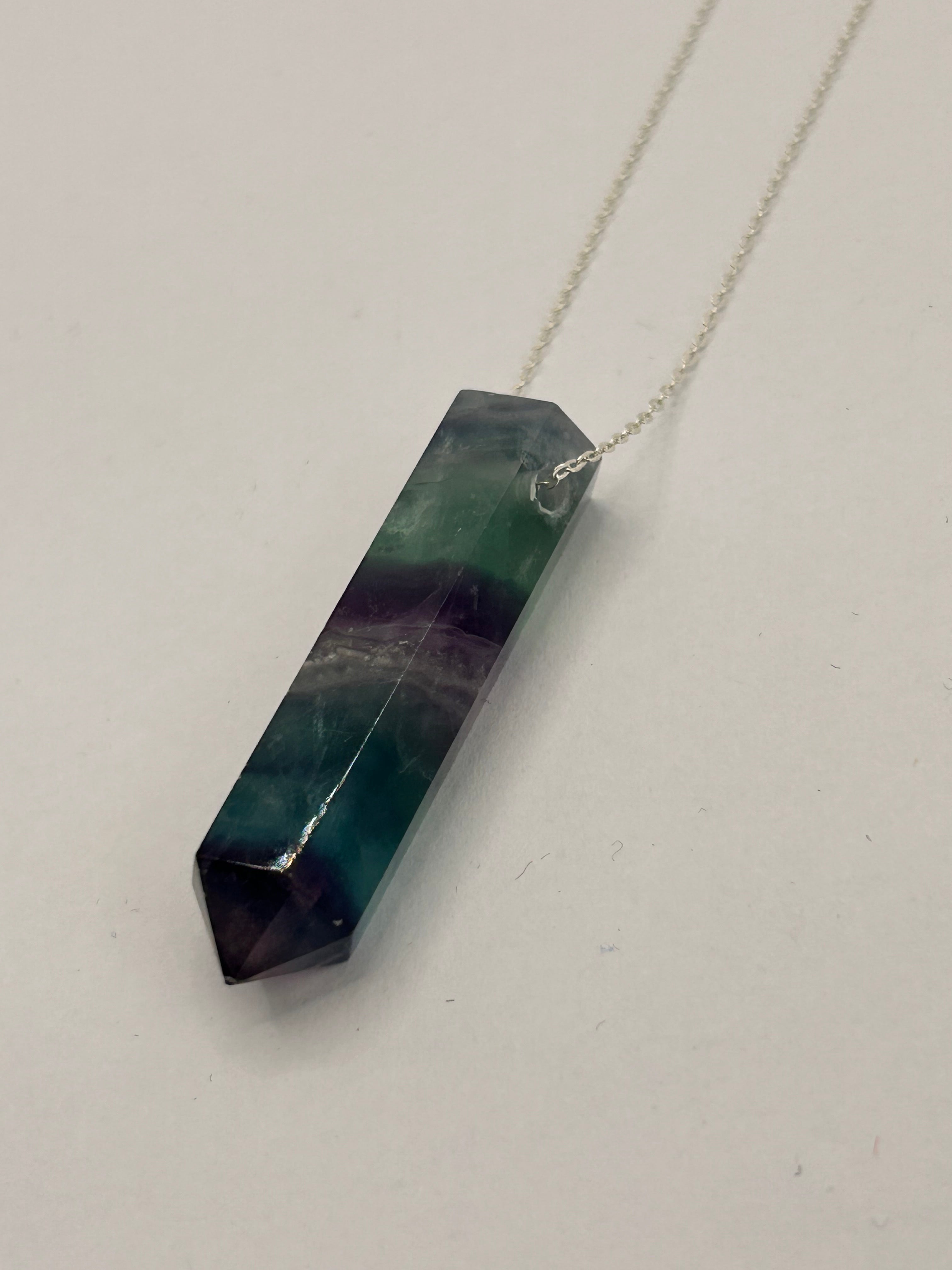 Fluorite on Sterling Silver Chain