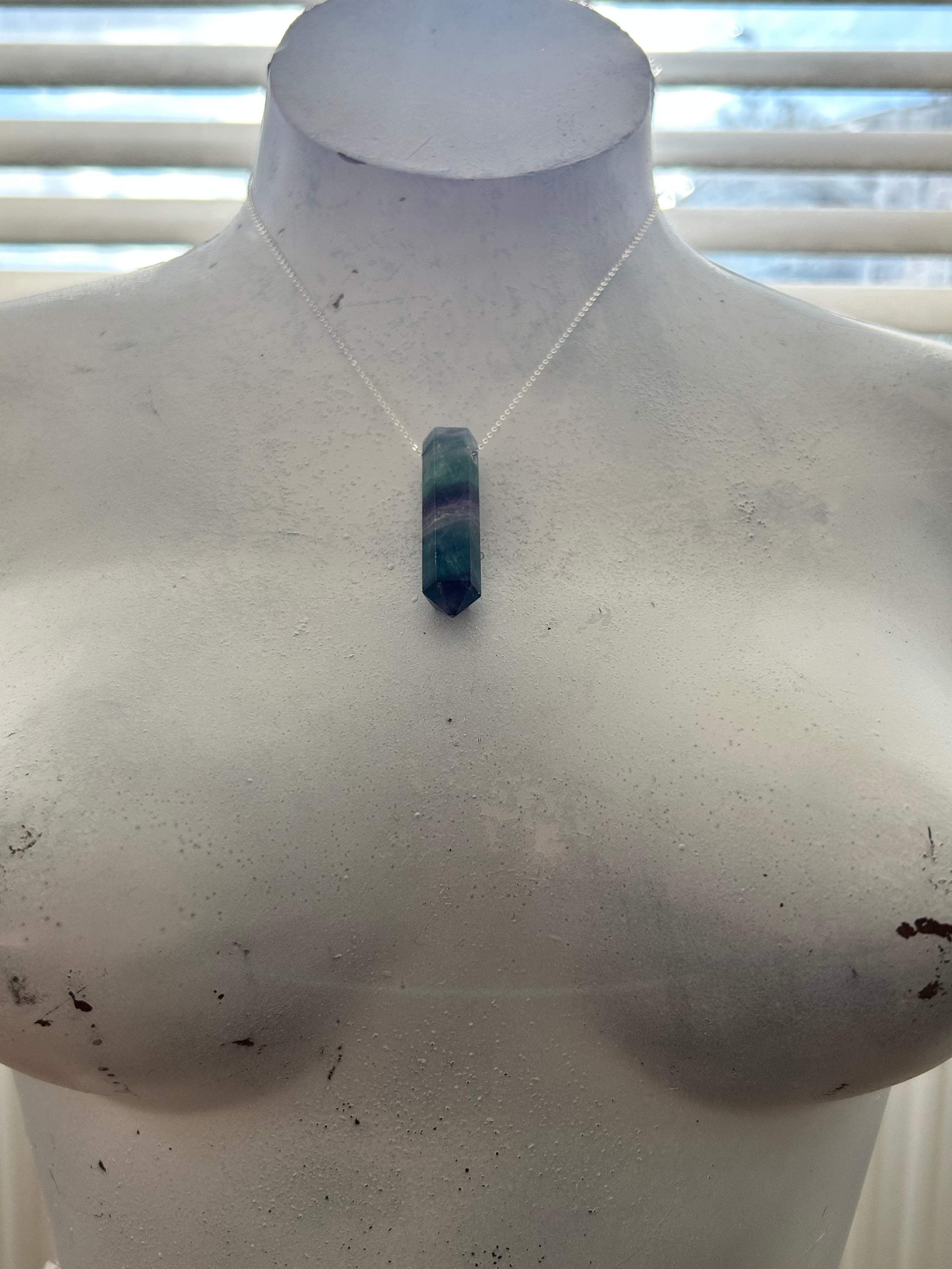 Fluorite on Sterling Silver Chain