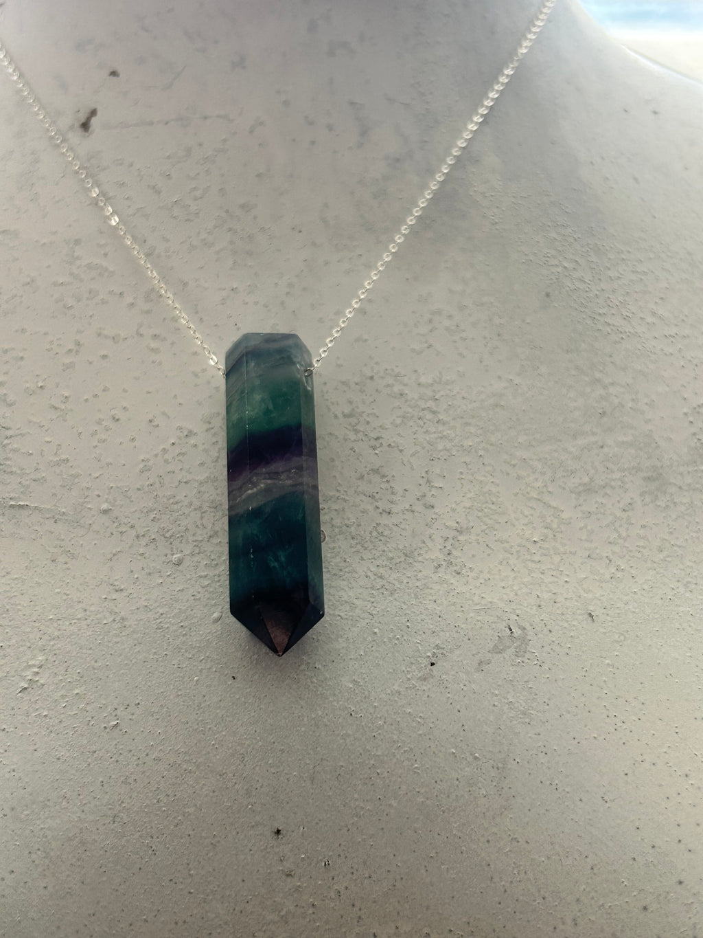 Fluorite on Sterling Silver Chain