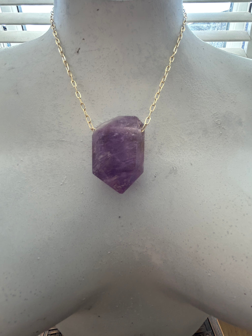 Amethyst on Gold Plate