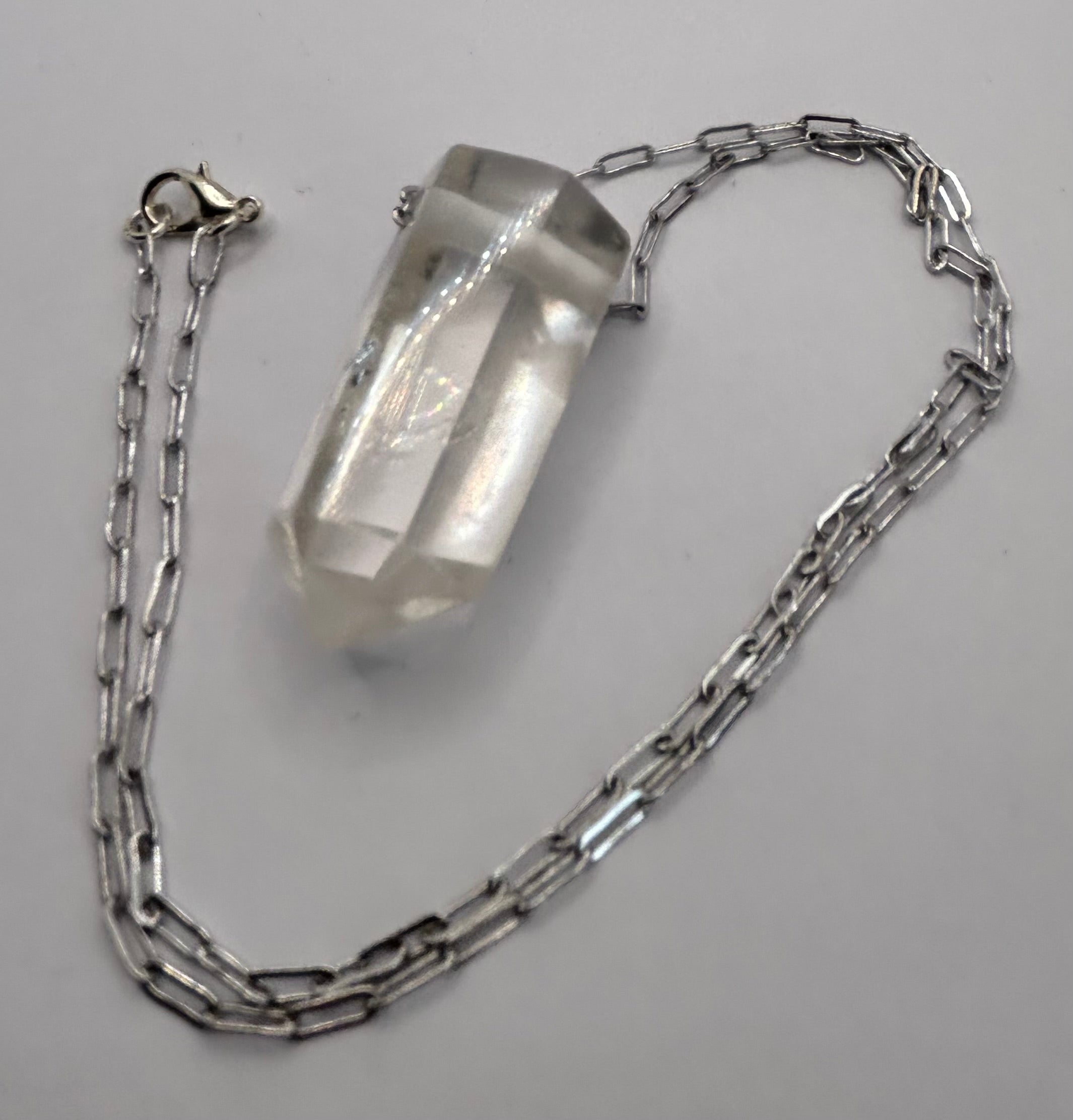 Clear Quartz on Rhodium