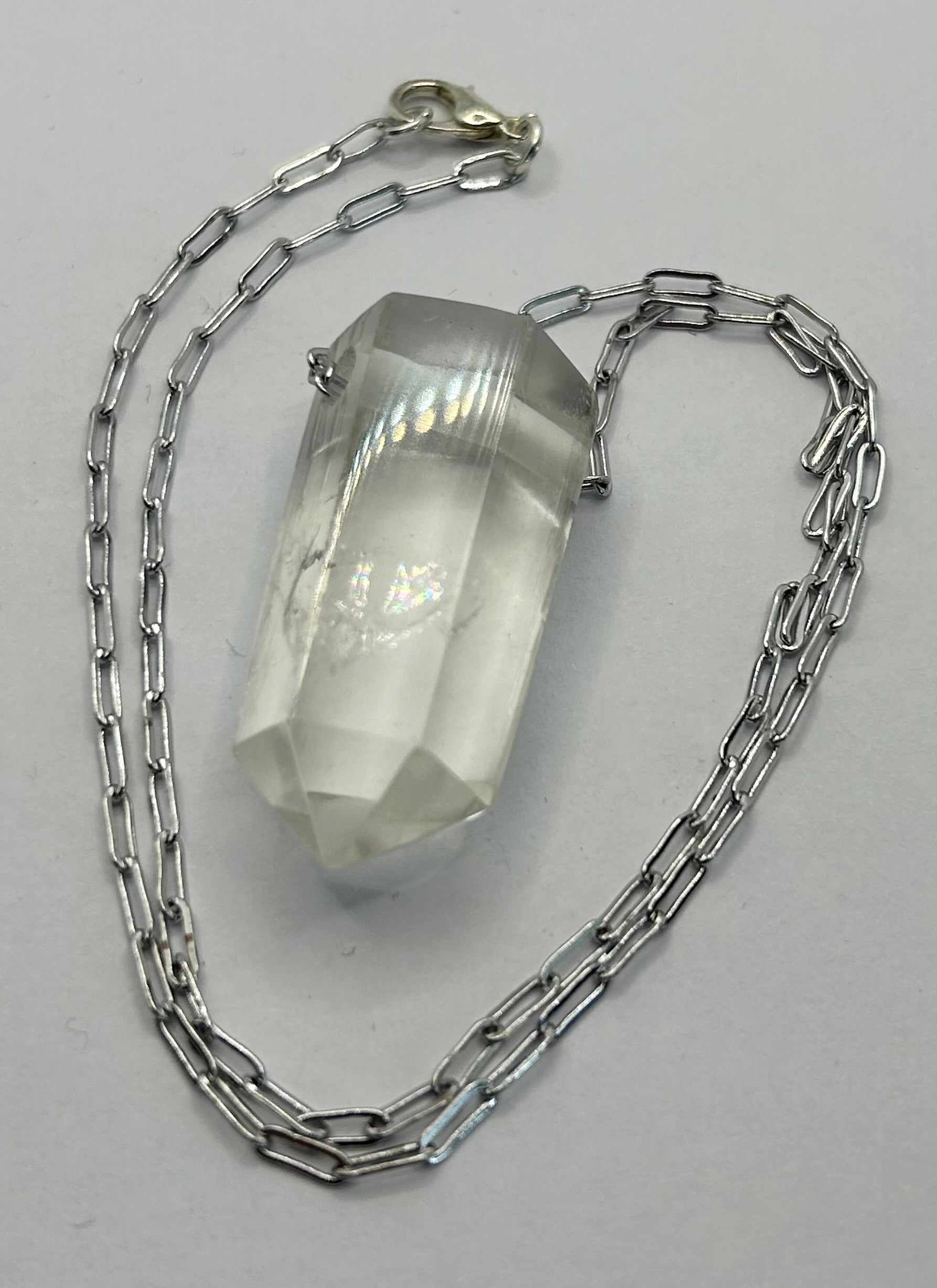 Clear Quartz on Rhodium