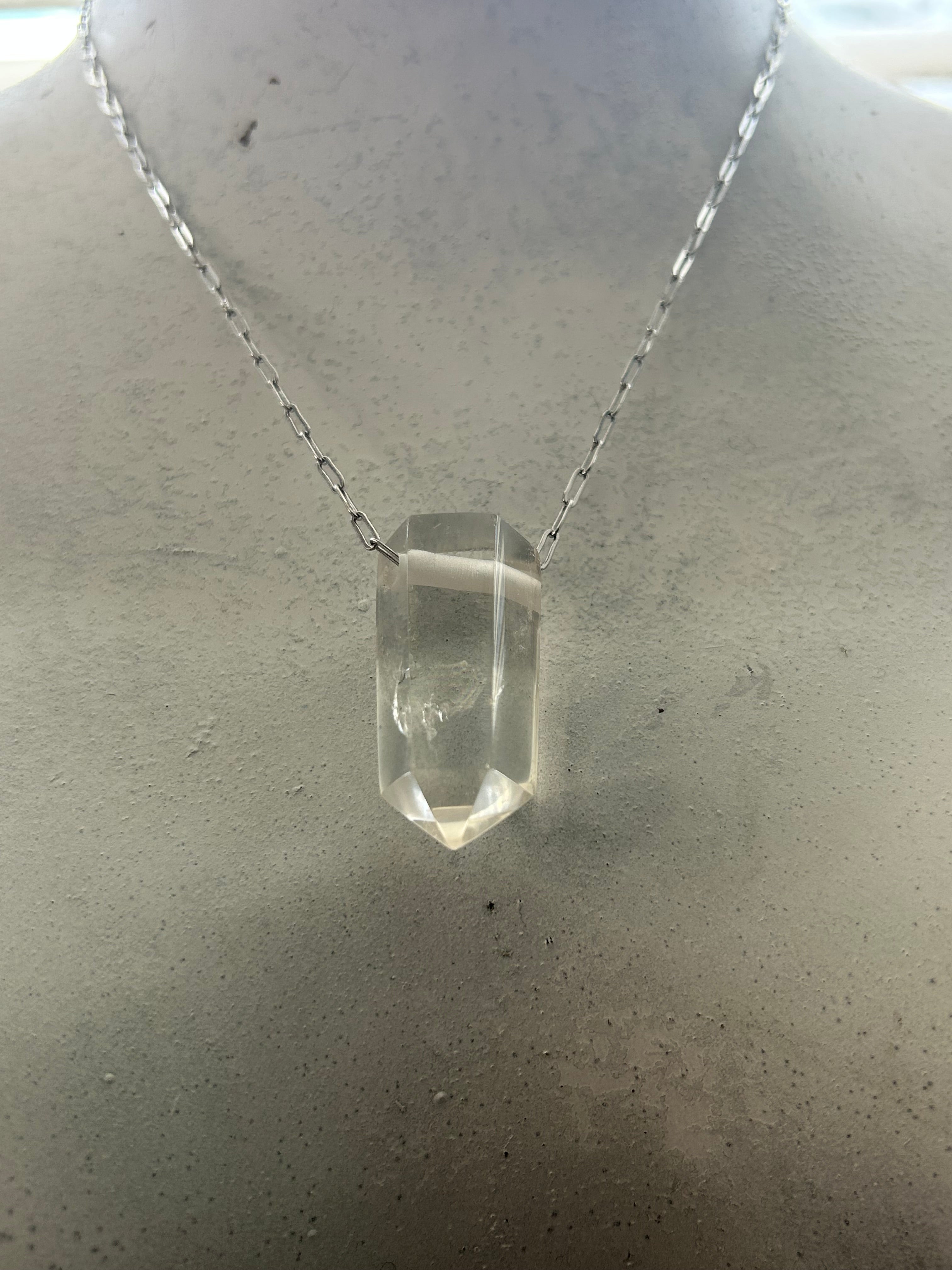 Clear Quartz on Rhodium