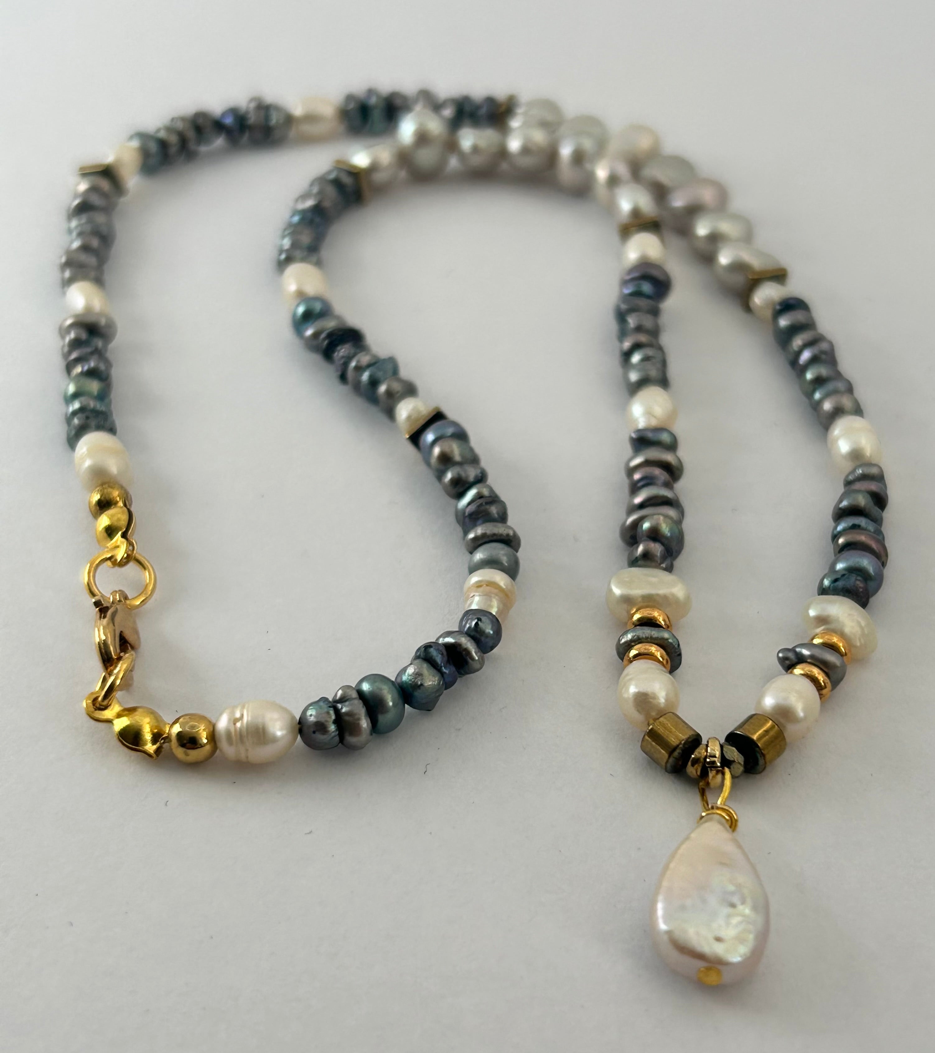 Pearl & Hematite Necklace