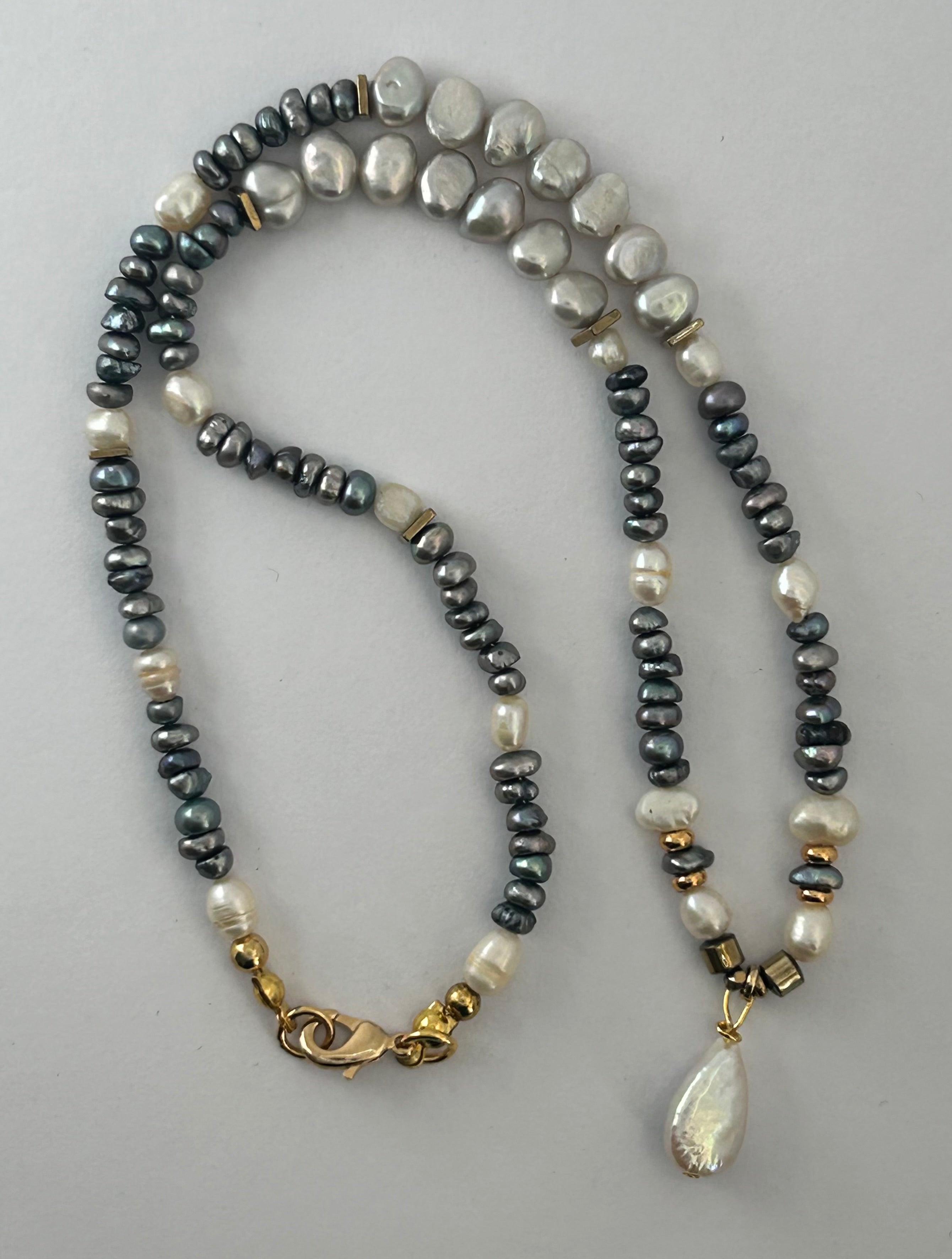 Pearl & Hematite Necklace