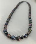 Peacock Pearl & Hematite on Steel Necklace
