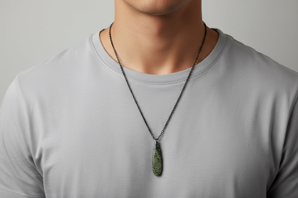 Pyrite on Iron Chain Necklace