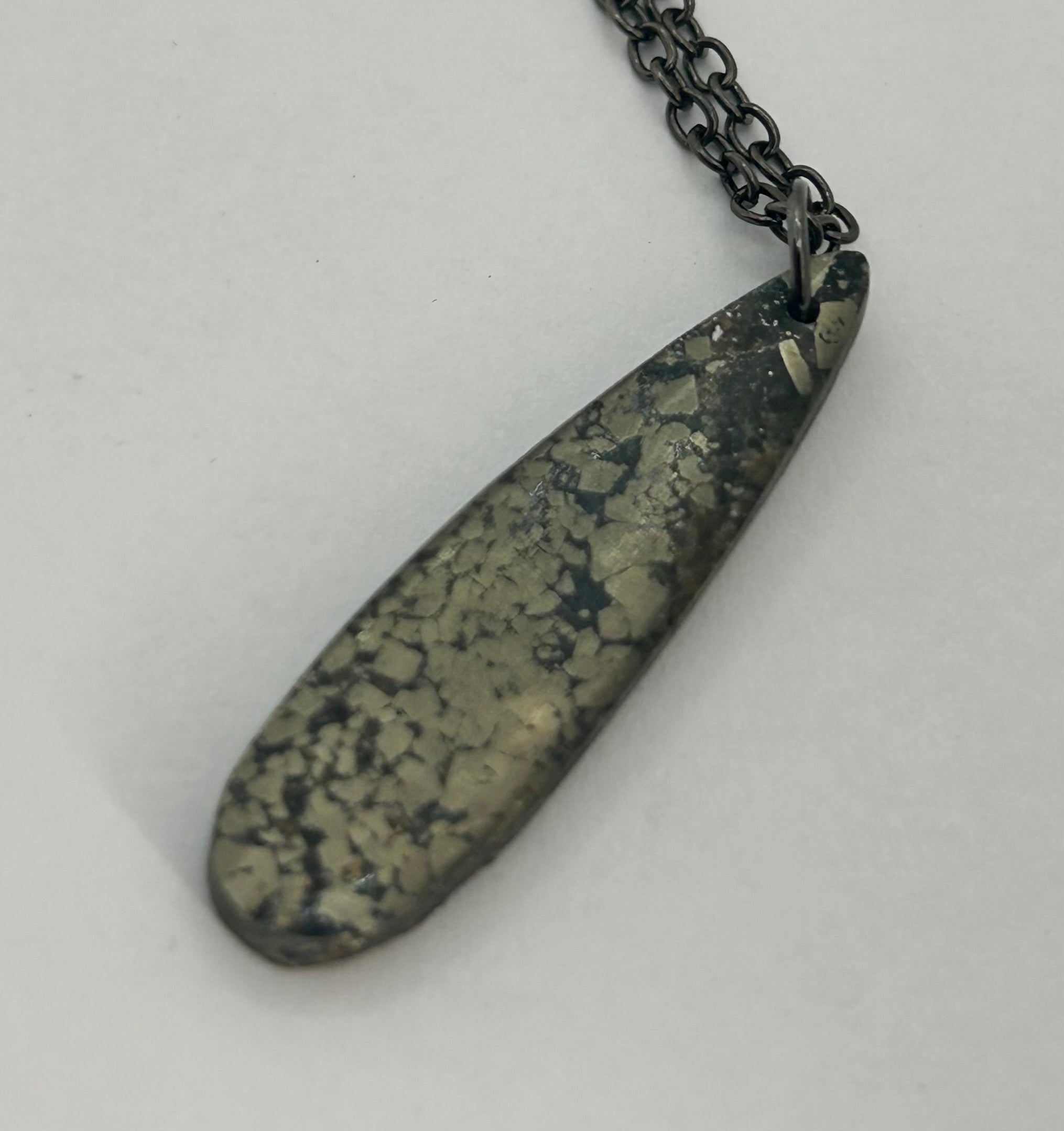 Pyrite on Iron Chain Necklace