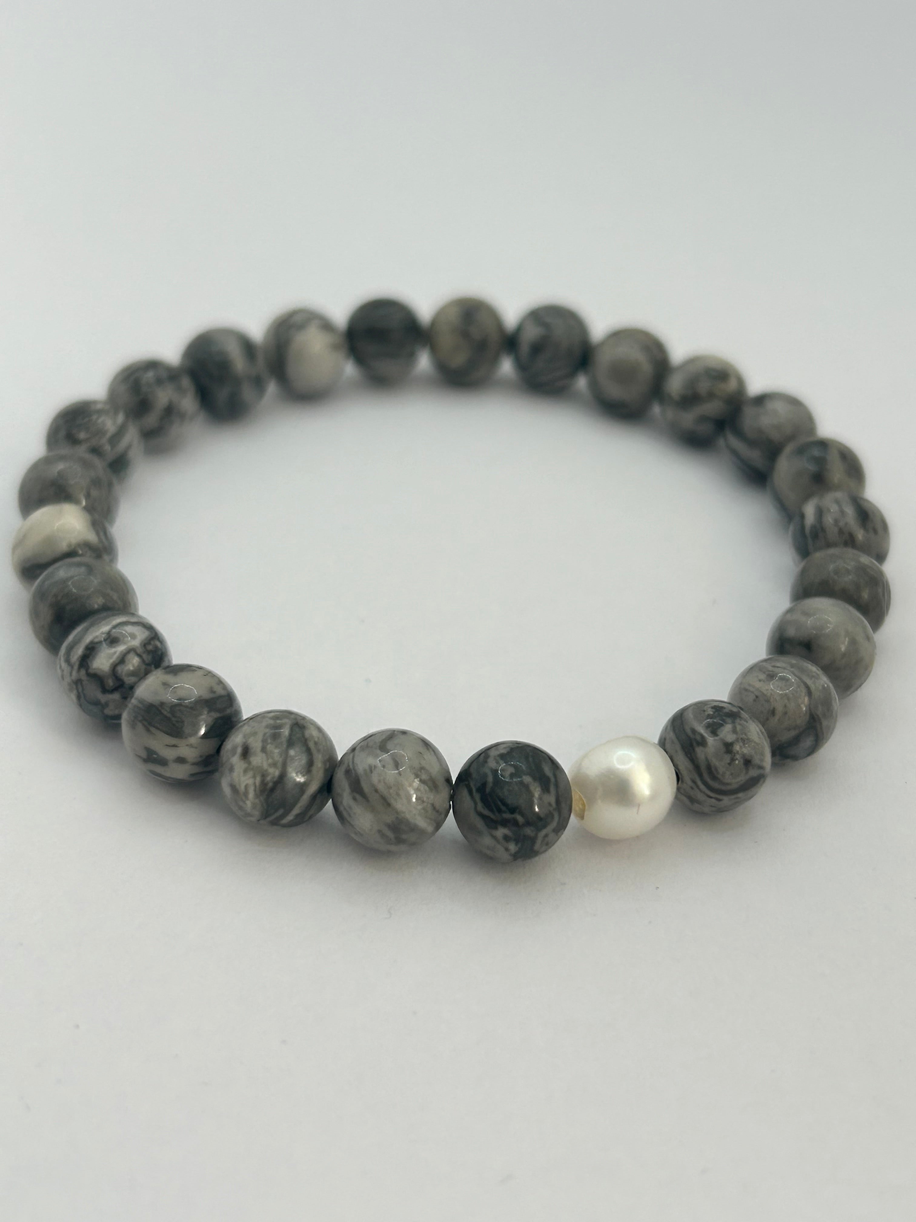 Netstone & Pearl Bead Bracelet