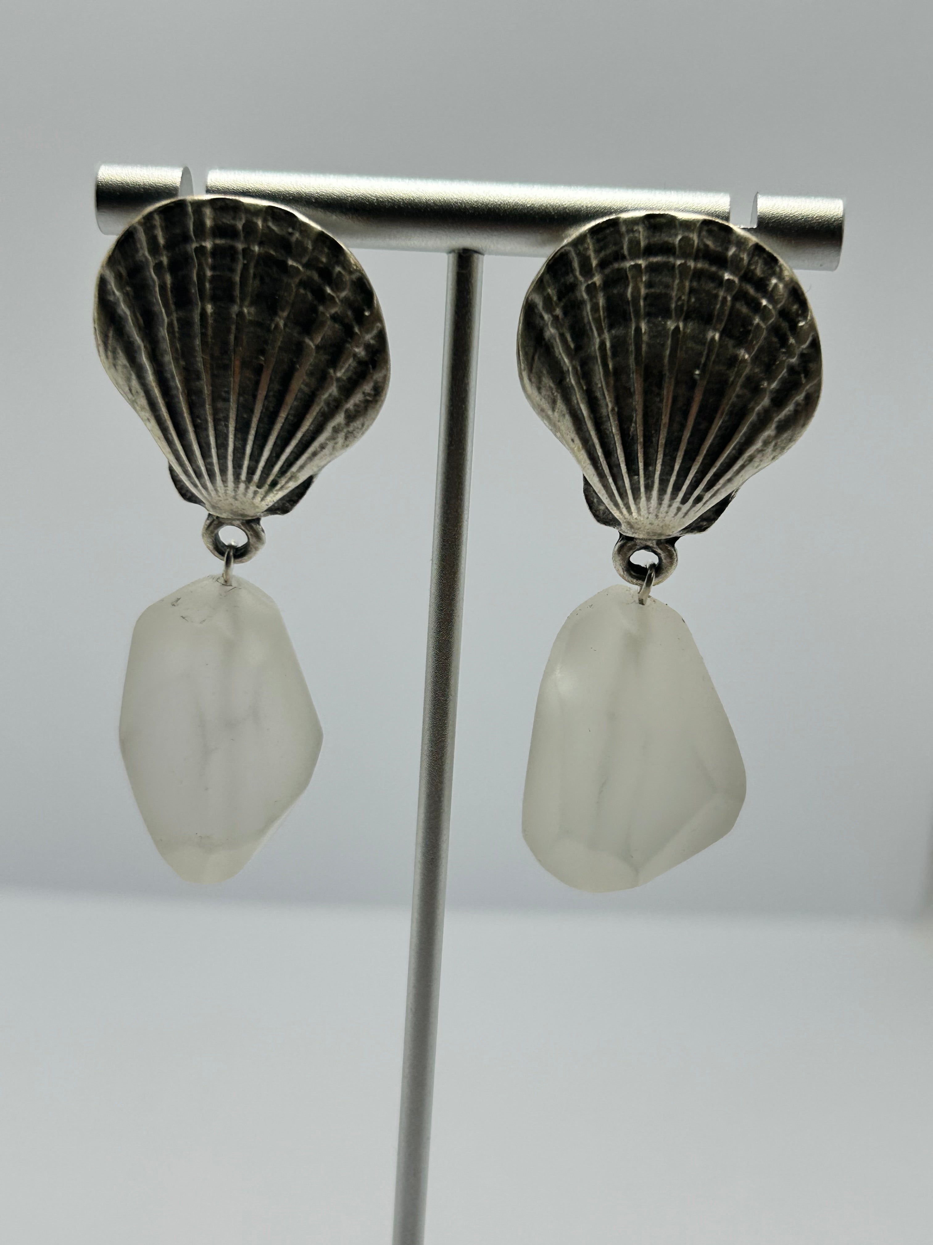 Frosted Quartz on Silver Plated Shell