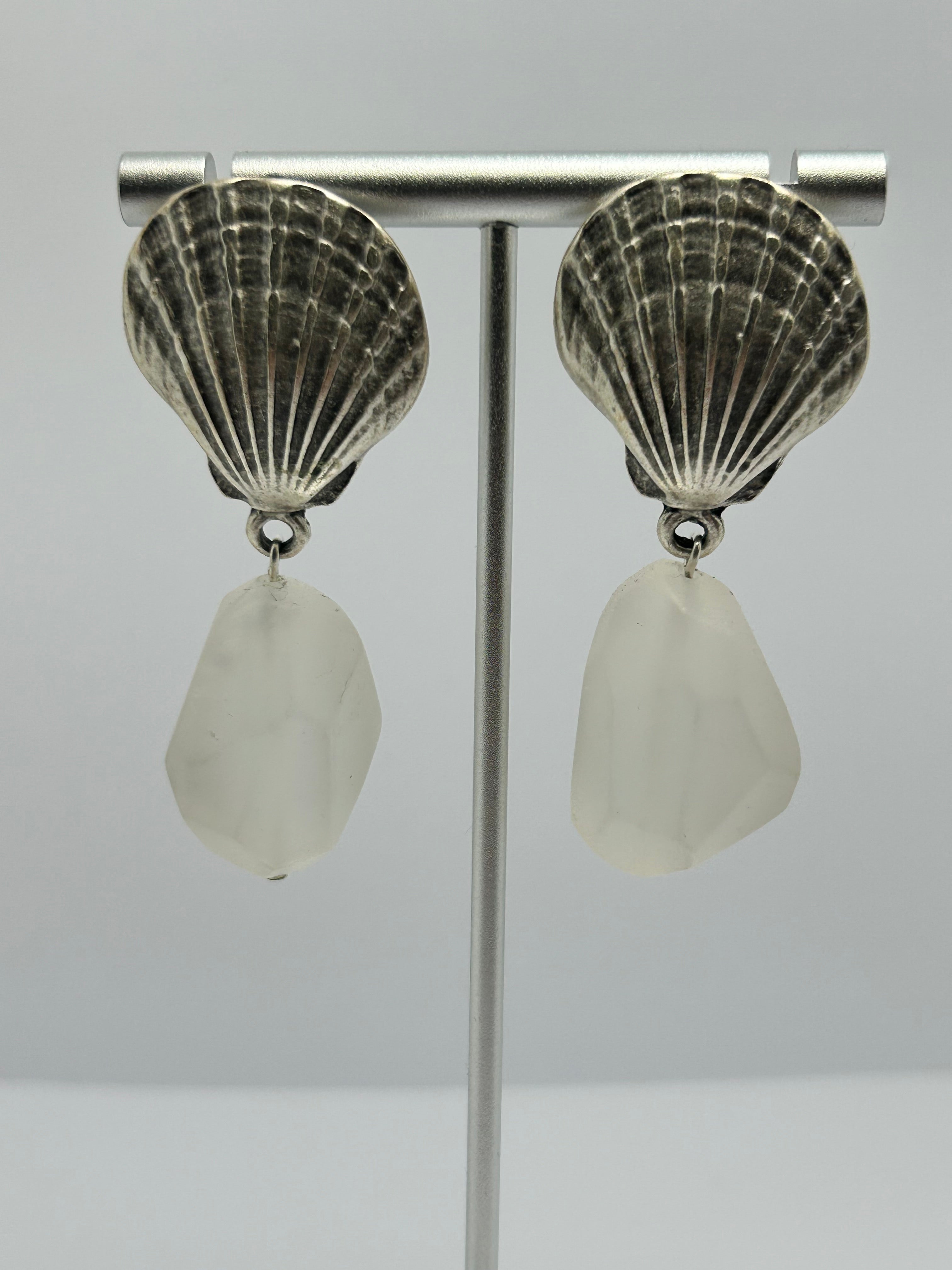 Frosted Quartz on Silver Plated Shell