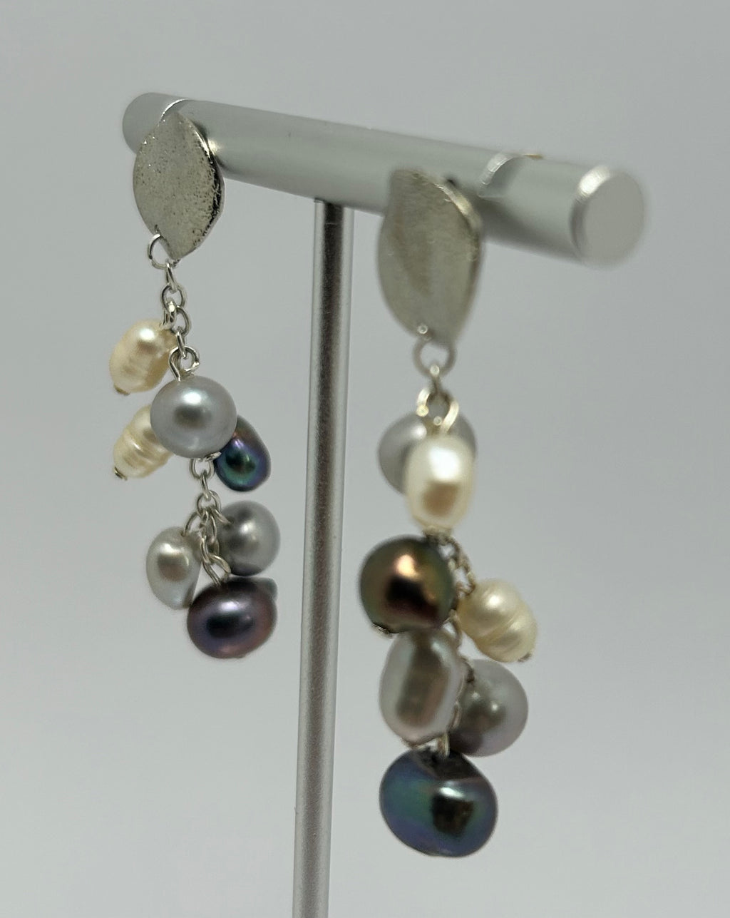 Freshwater Rice Pearls on Silver Plate