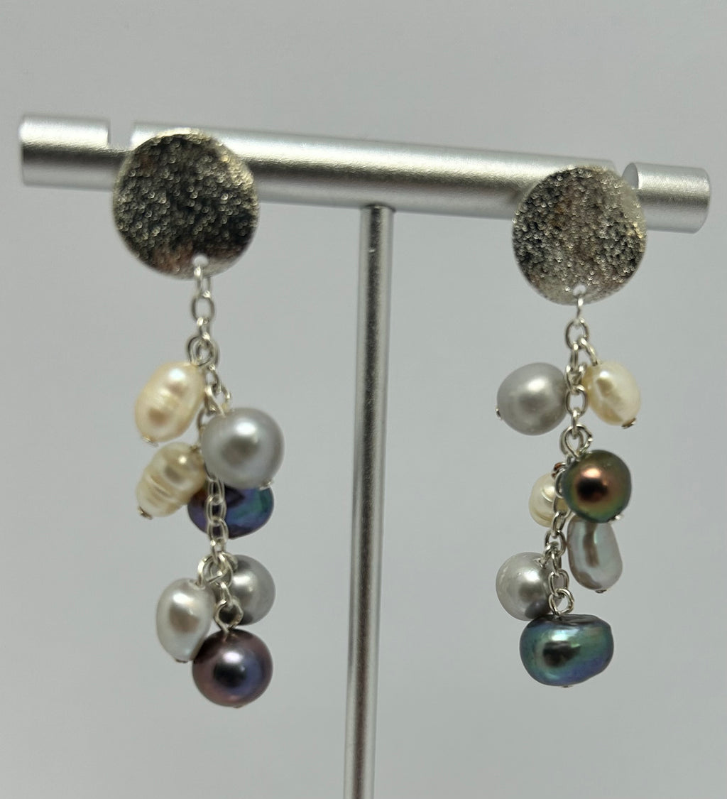 Freshwater Rice Pearls on Silver Plate