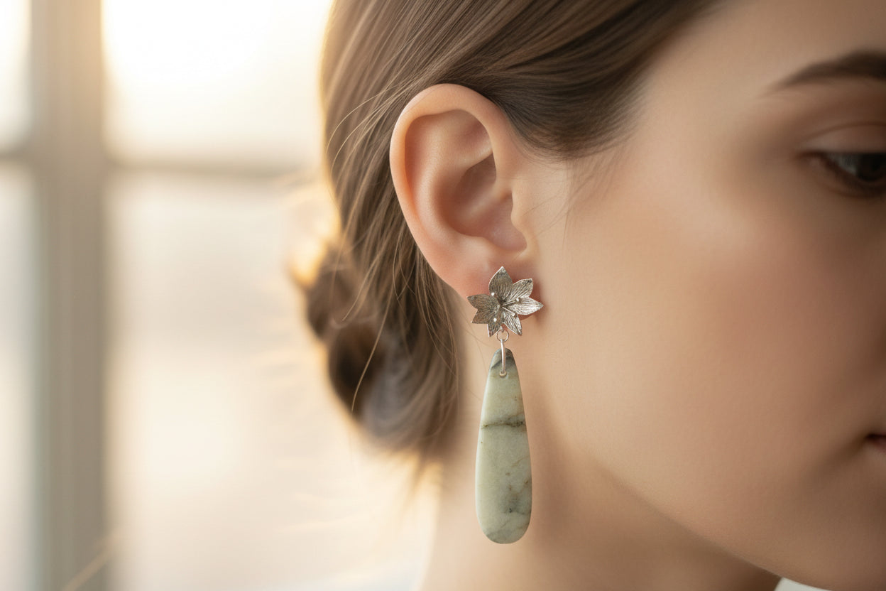 Jade on Silver Plate