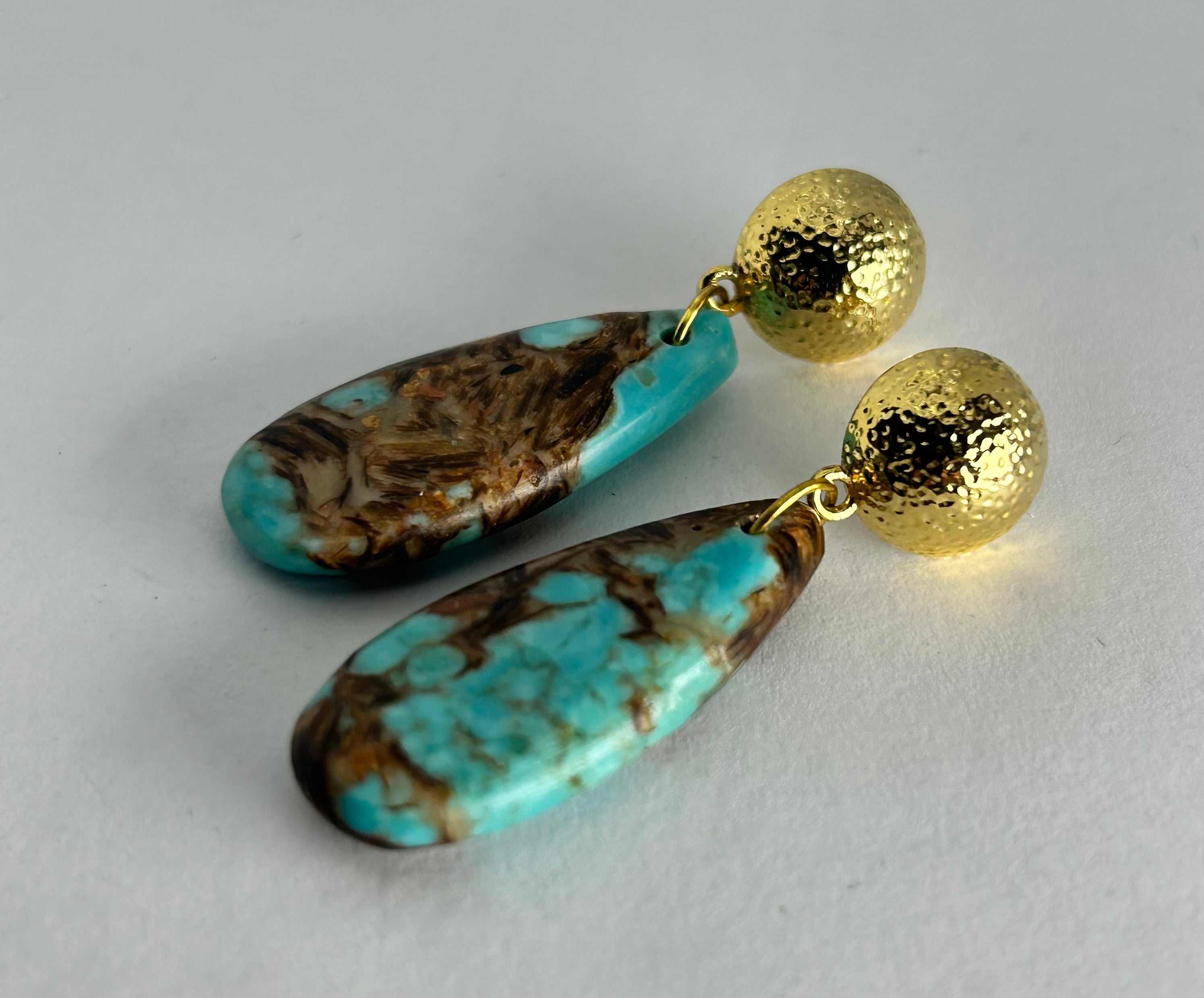 Bronzite Jasper on Gold Plate