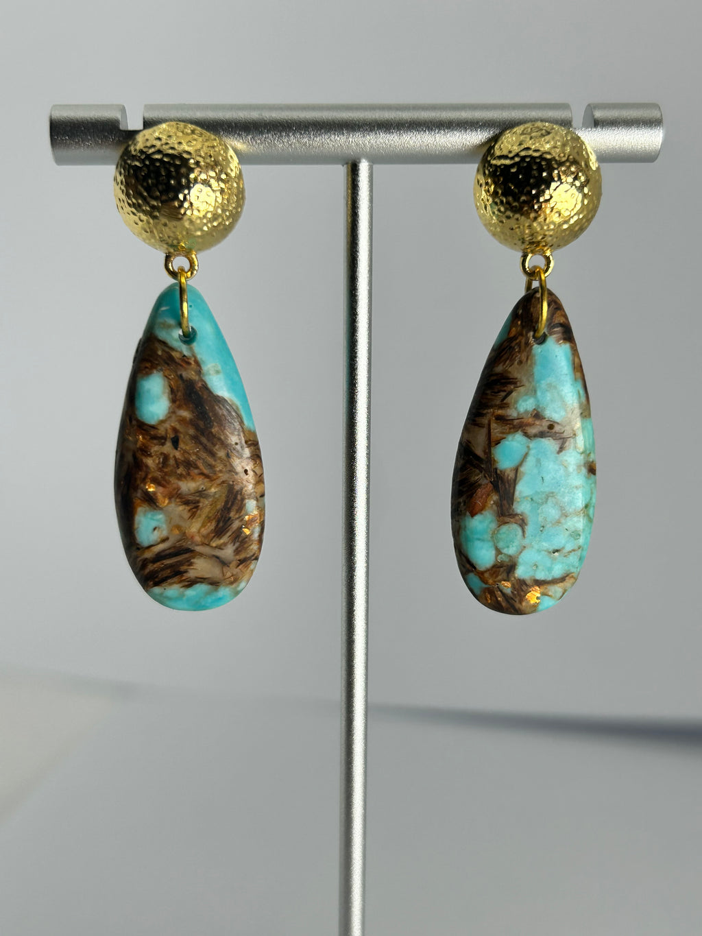 Bronzite Jasper on Gold Plate