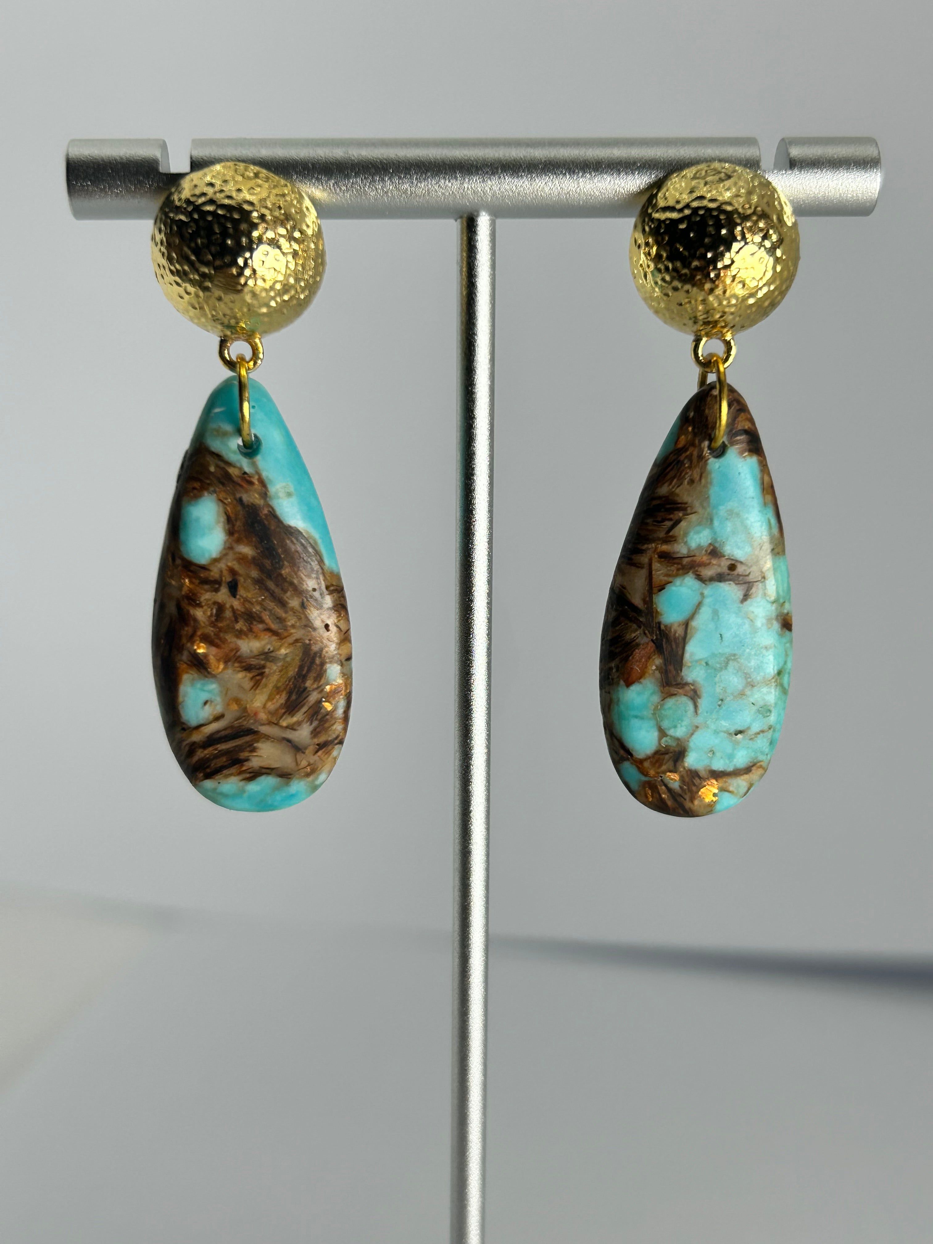 Bronzite Jasper on Gold Plate