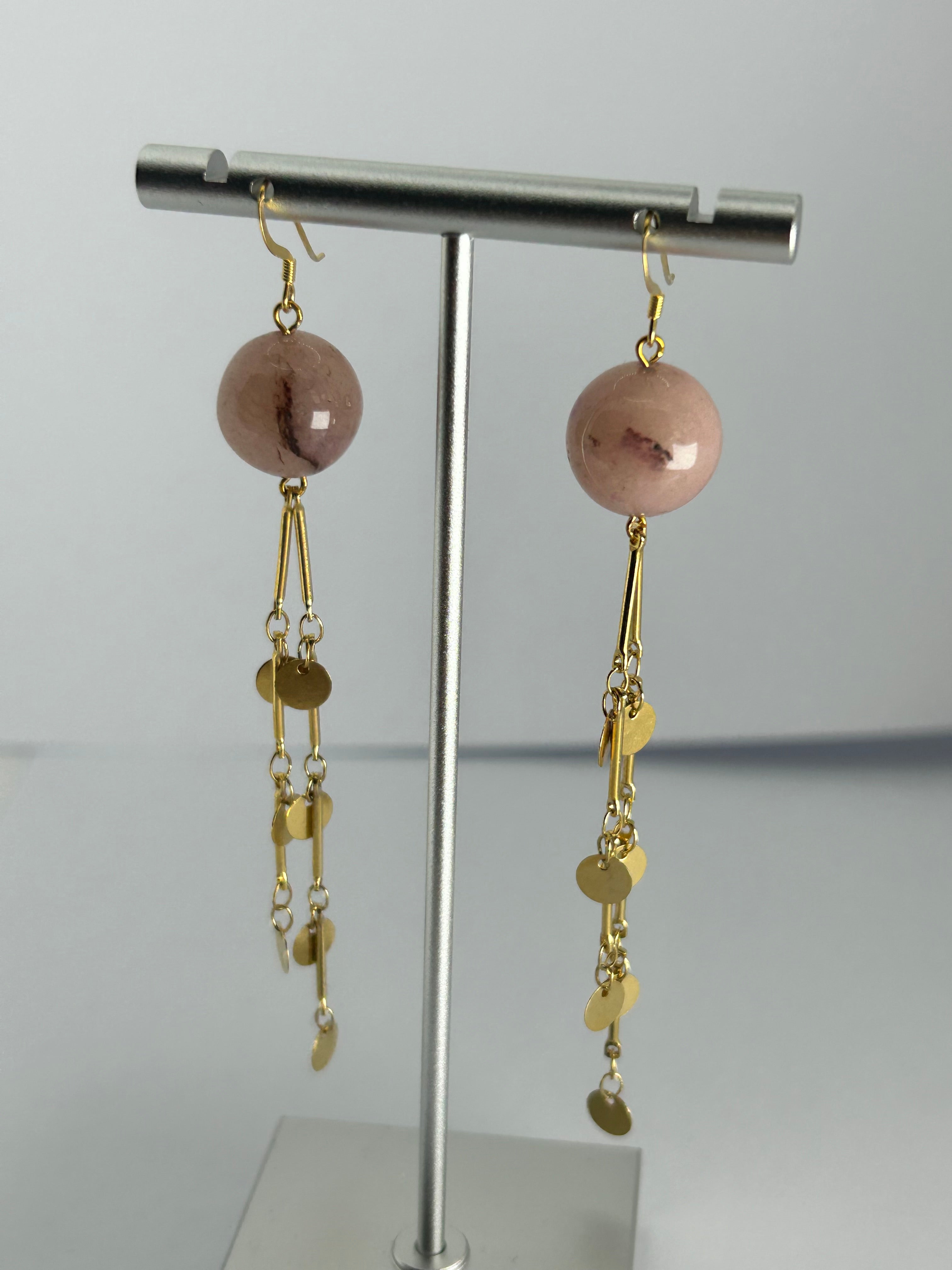 Pink Opal on 14ct Gold Filled Hooks