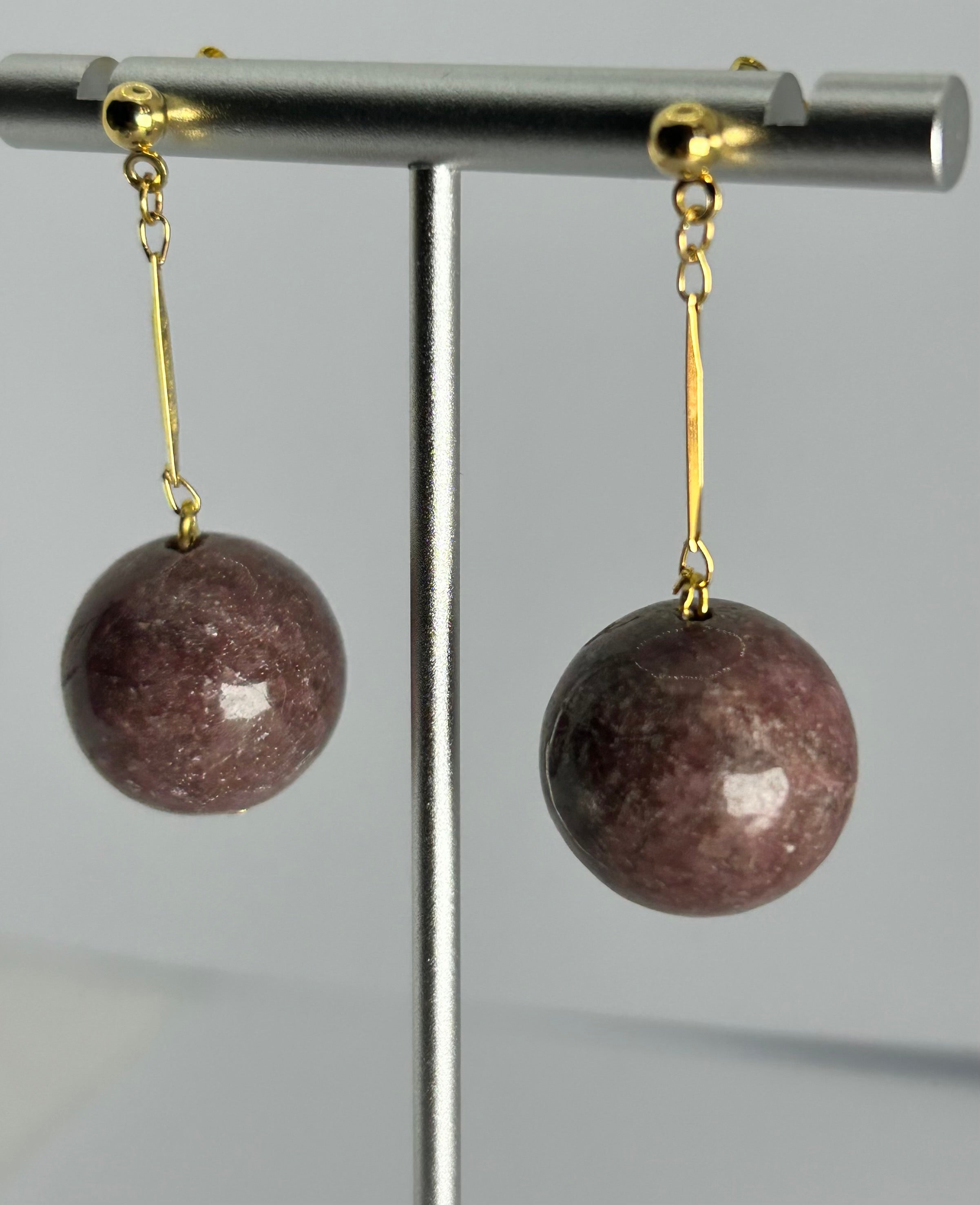 Rhodonite on Gold Plate