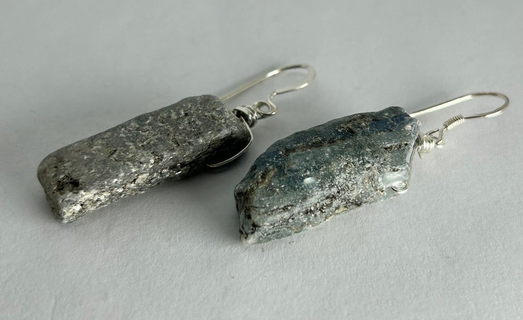 Raw Kyanite on Sterling Silver Hooks