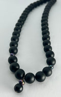 Large Matte Onyx & Peacock Pearl Necklace