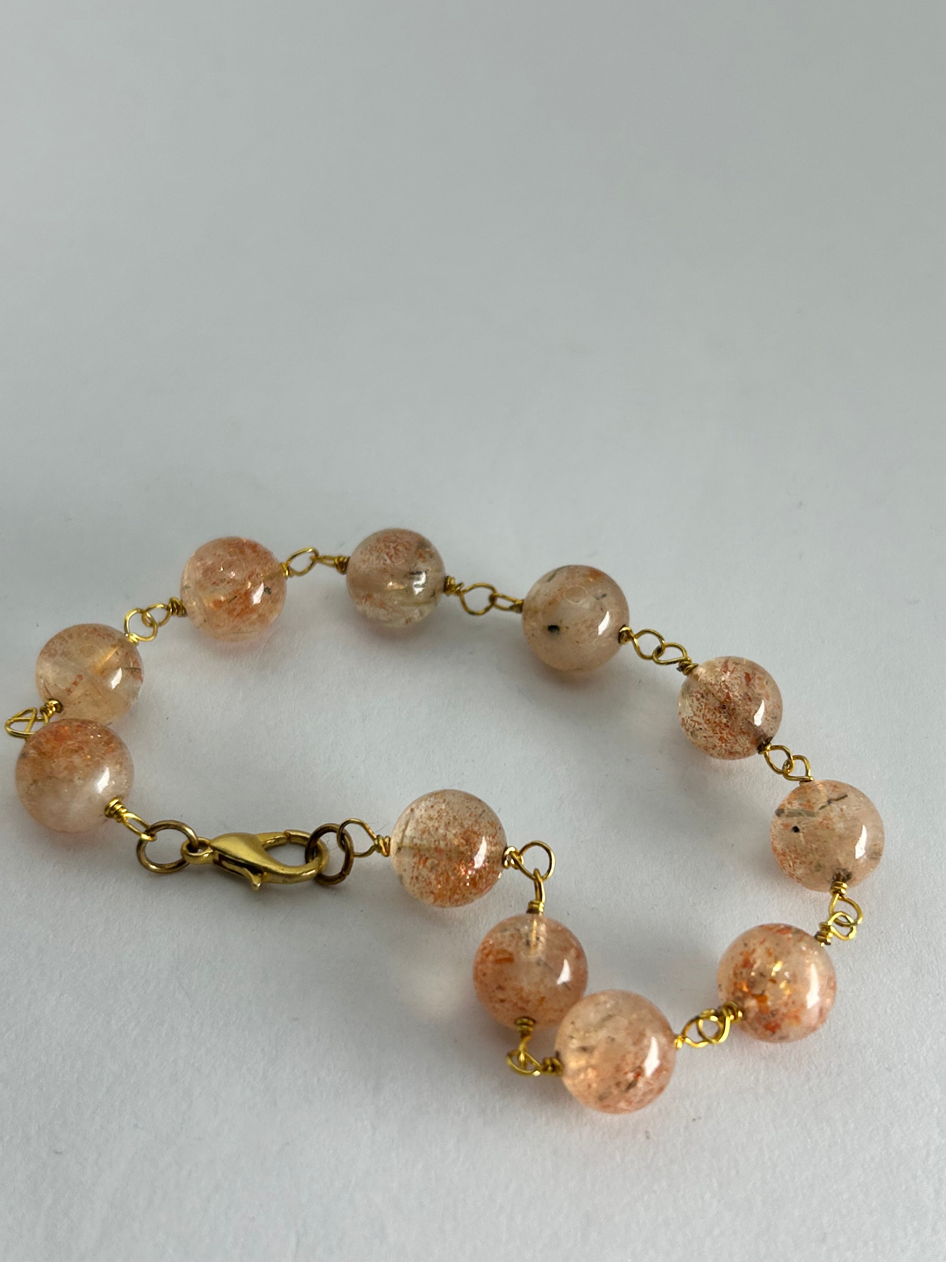 Sunstone on Gold Plate Bracelet