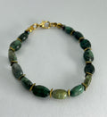 Emerald & Hematite on Gold Plate Bracelet