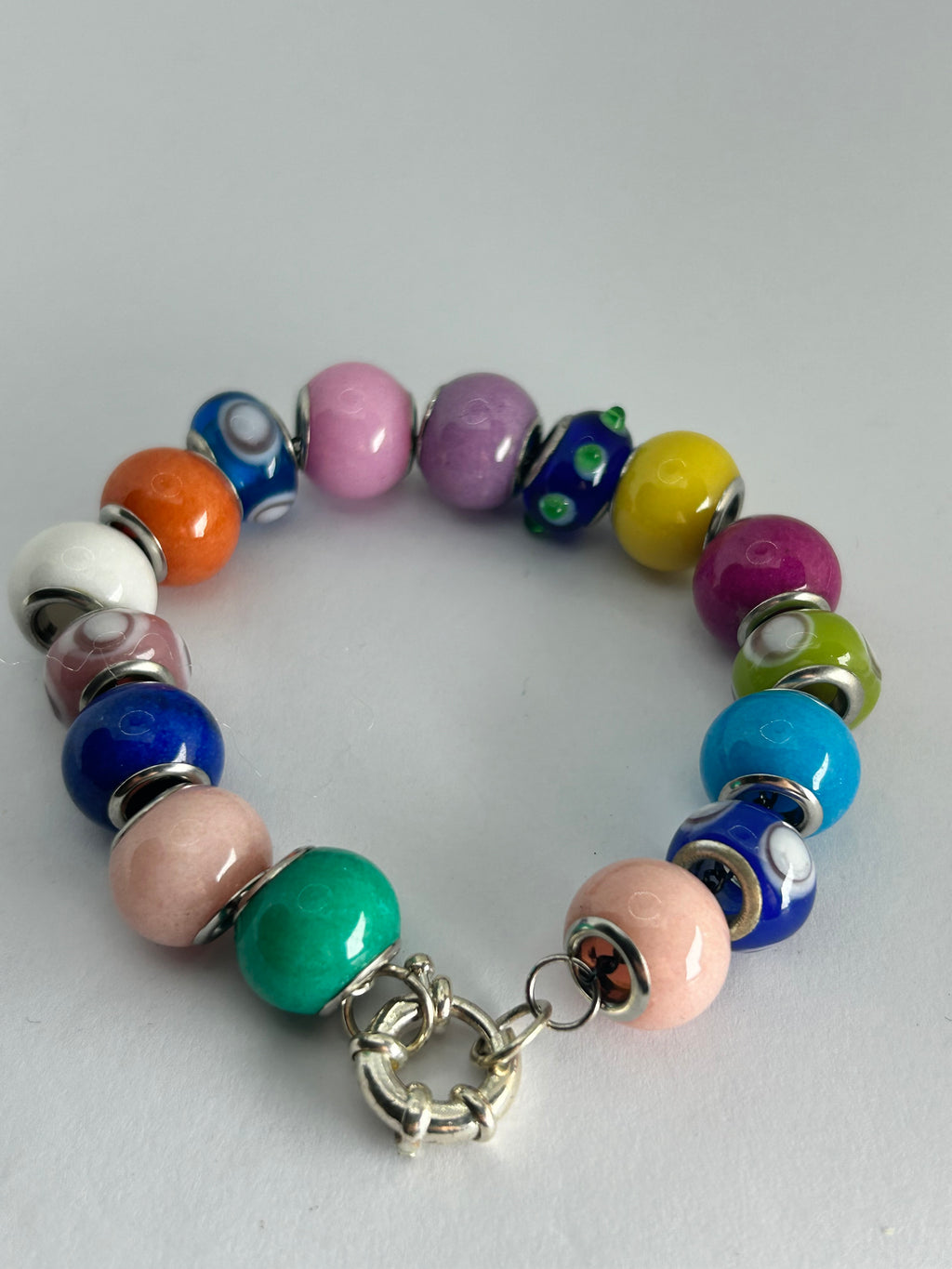 Colourful Glass & Agate Bracelet