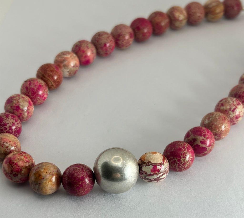 Large Pink Imperial Jasper Necklace