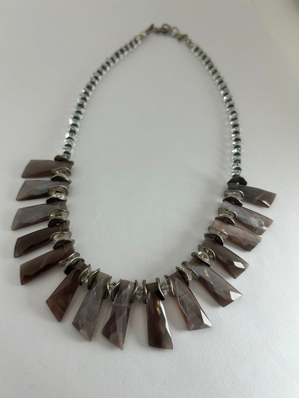 Chocolate Moonstone Fan Necklace